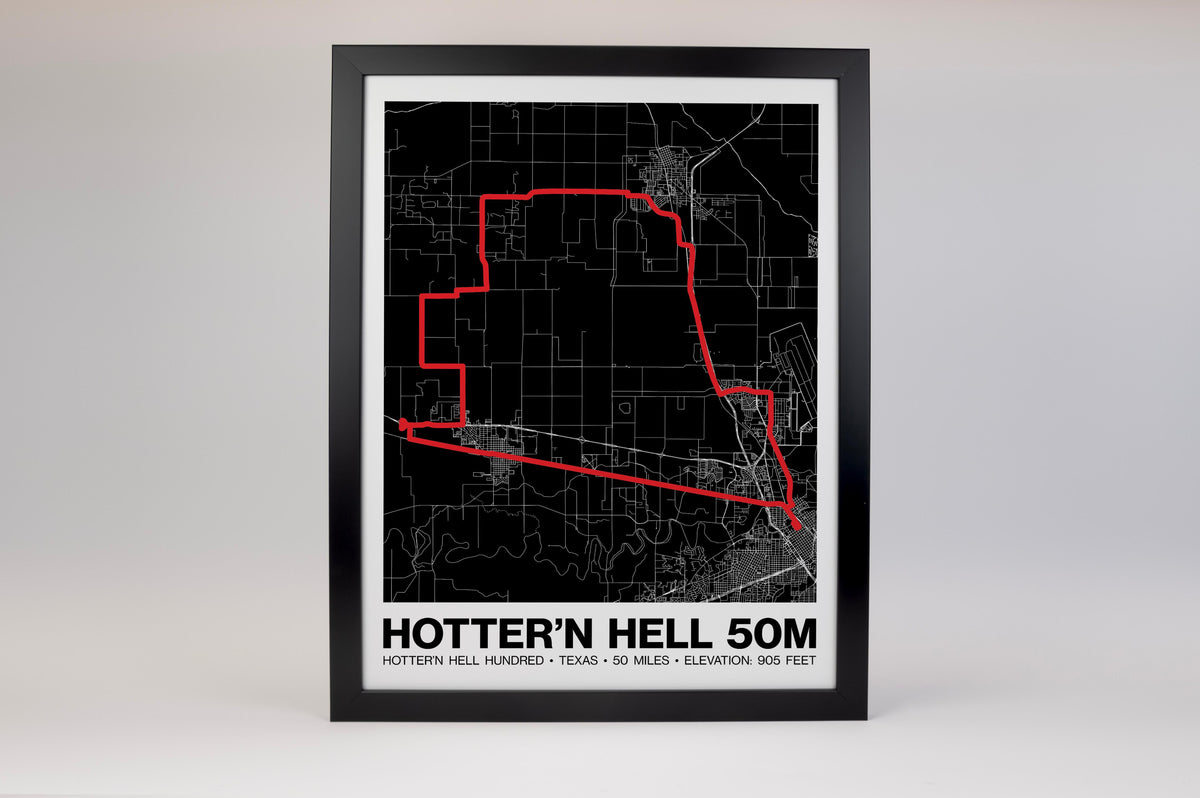 Hotter’N Hell Hundred 50 Mile Poster - Grid Style