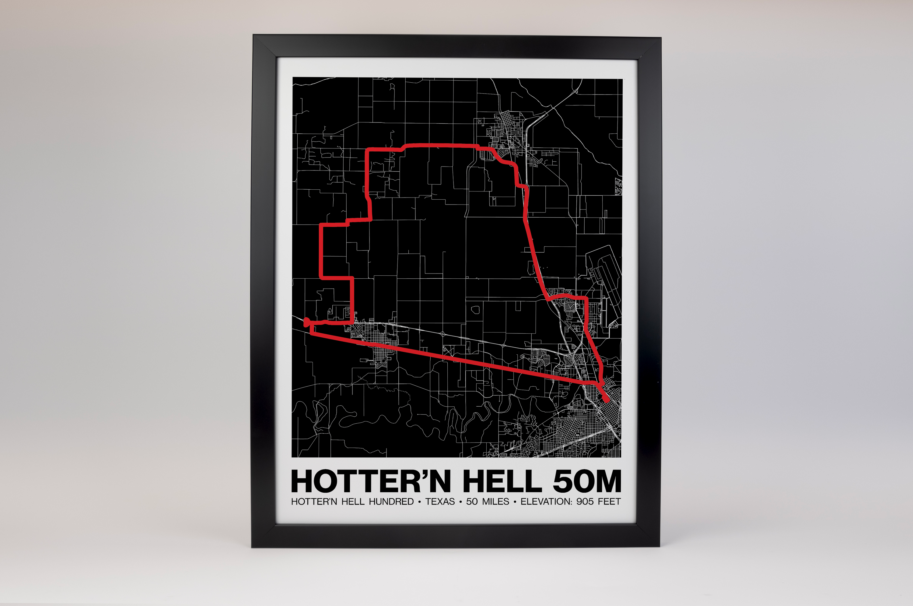 Hotter’N Hell Hundred 50 Mile Poster - Grid Style