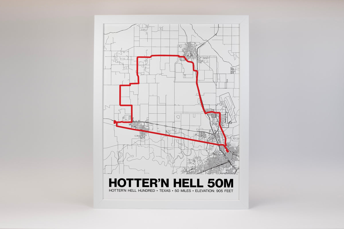 Hotter’N Hell Hundred 50 Mile Poster - Grid Style