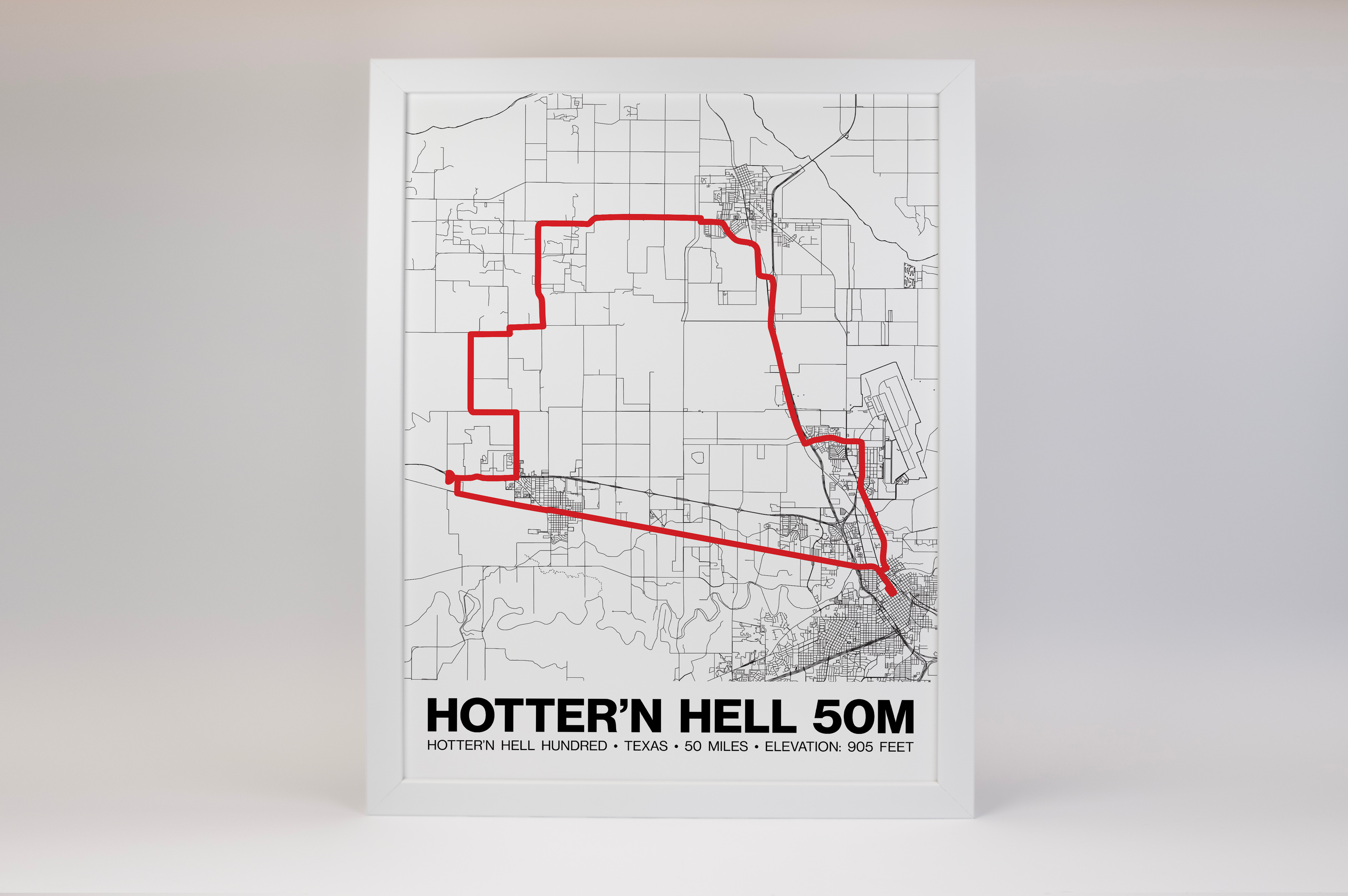 Hotter’N Hell Hundred 50 Mile Poster - Grid Style