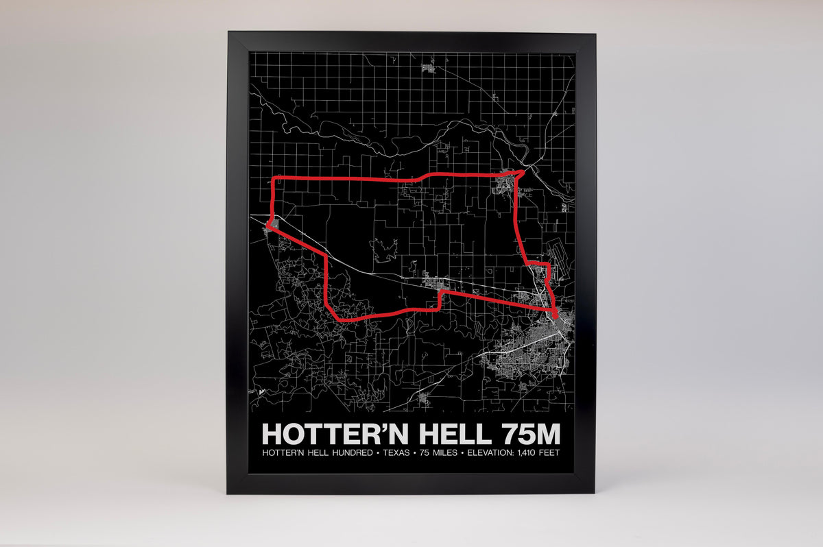 Hotter’N Hell Hundred 75 Mile Poster - Grid Style