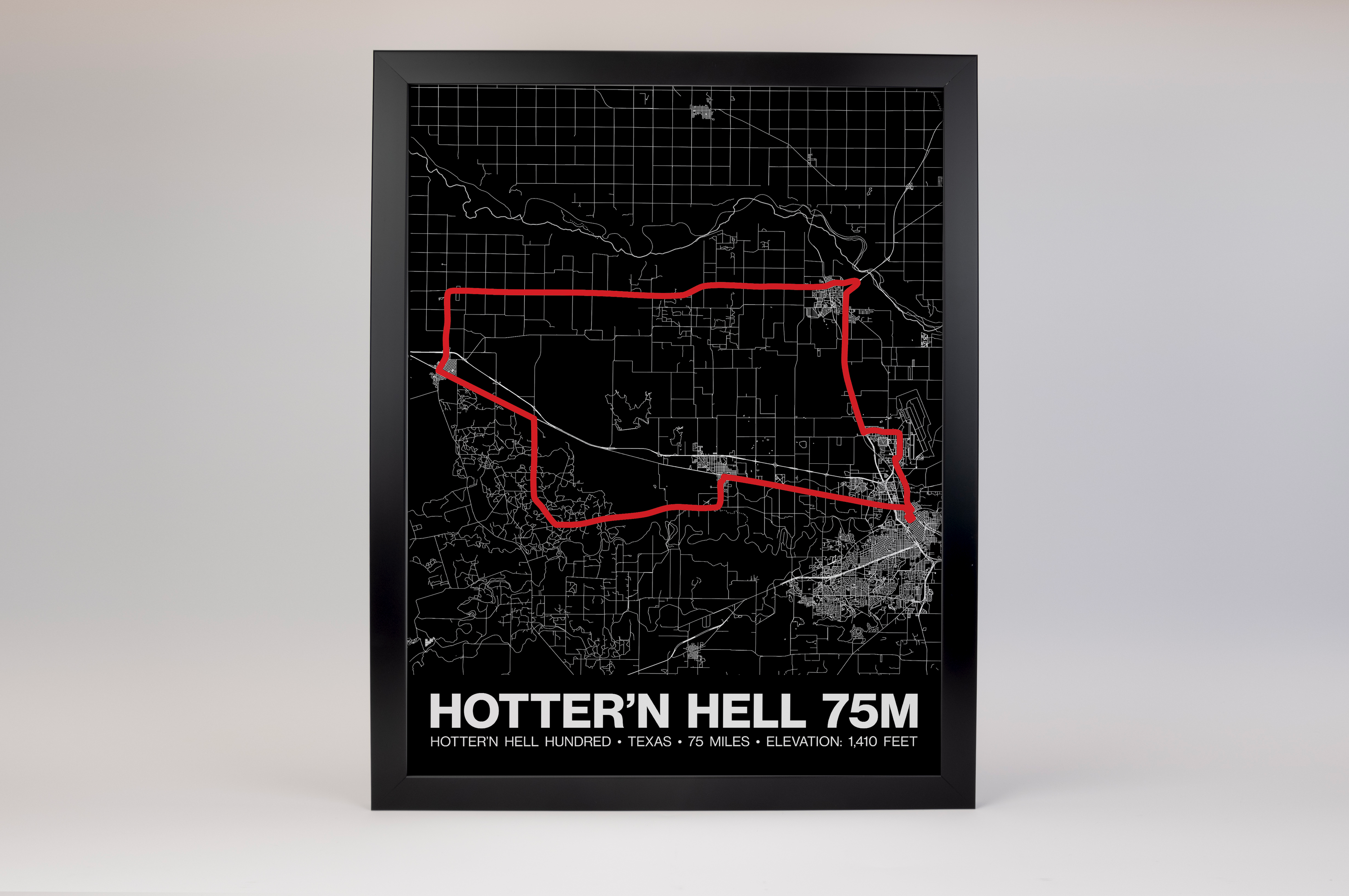 Hotter’N Hell Hundred 75 Mile Poster - Grid Style