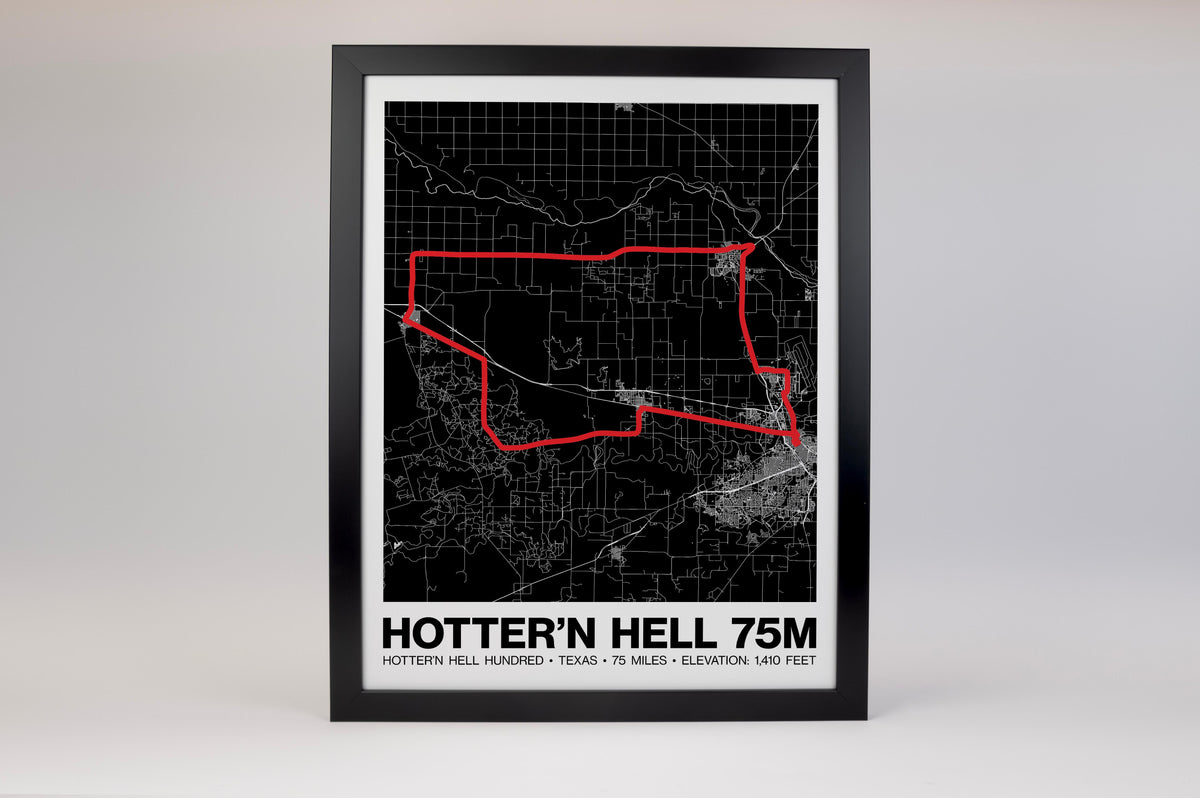 Hotter’N Hell Hundred 75 Mile Poster - Grid Style