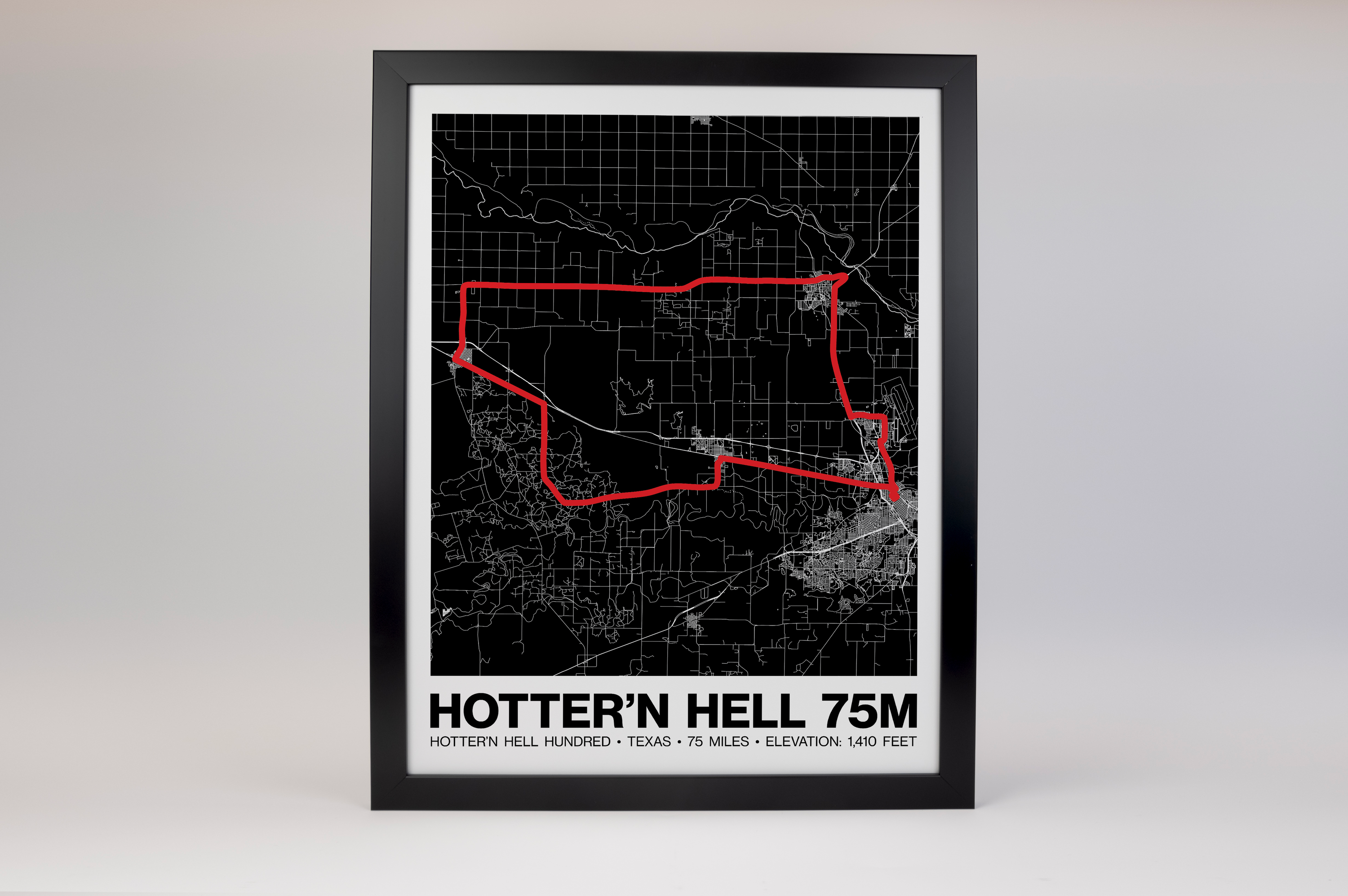 Hotter’N Hell Hundred 75 Mile Poster - Grid Style