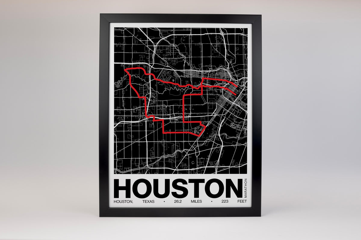 Houston Marathon Poster - Grid Style
