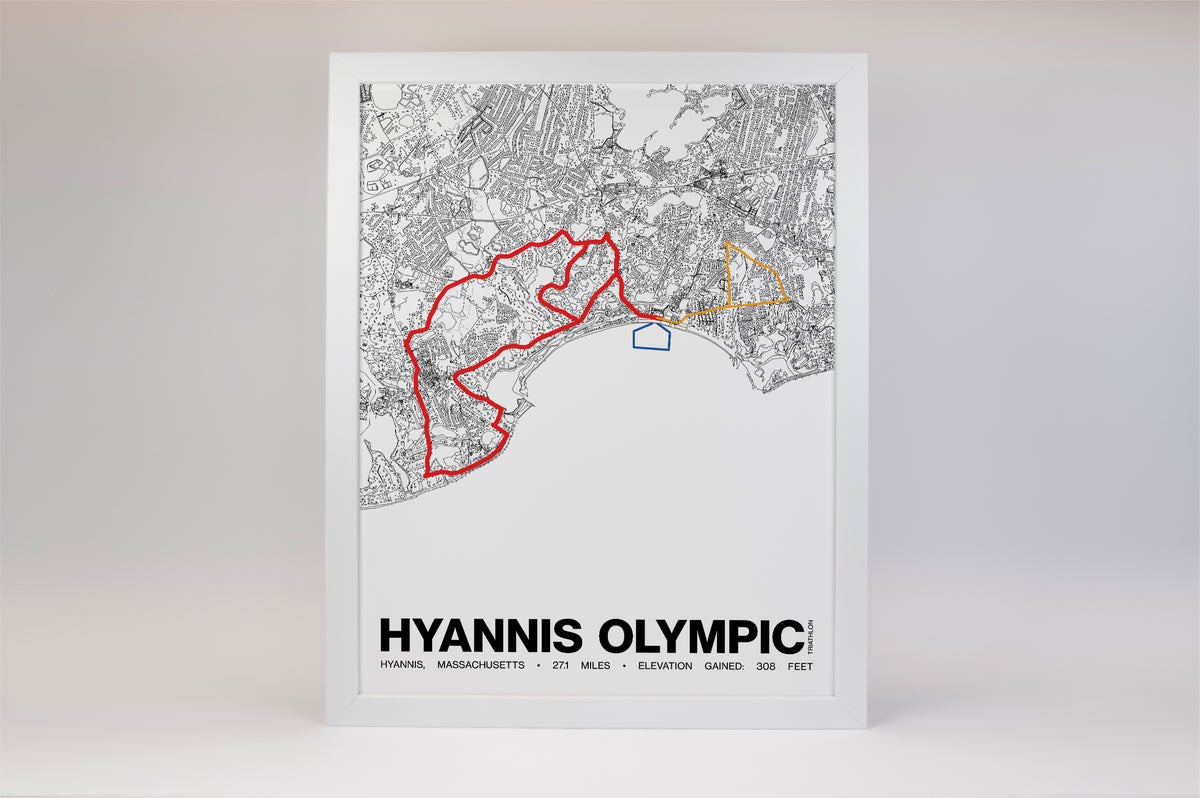 Hyannis Olympic Triathlon Poster - Grid Style