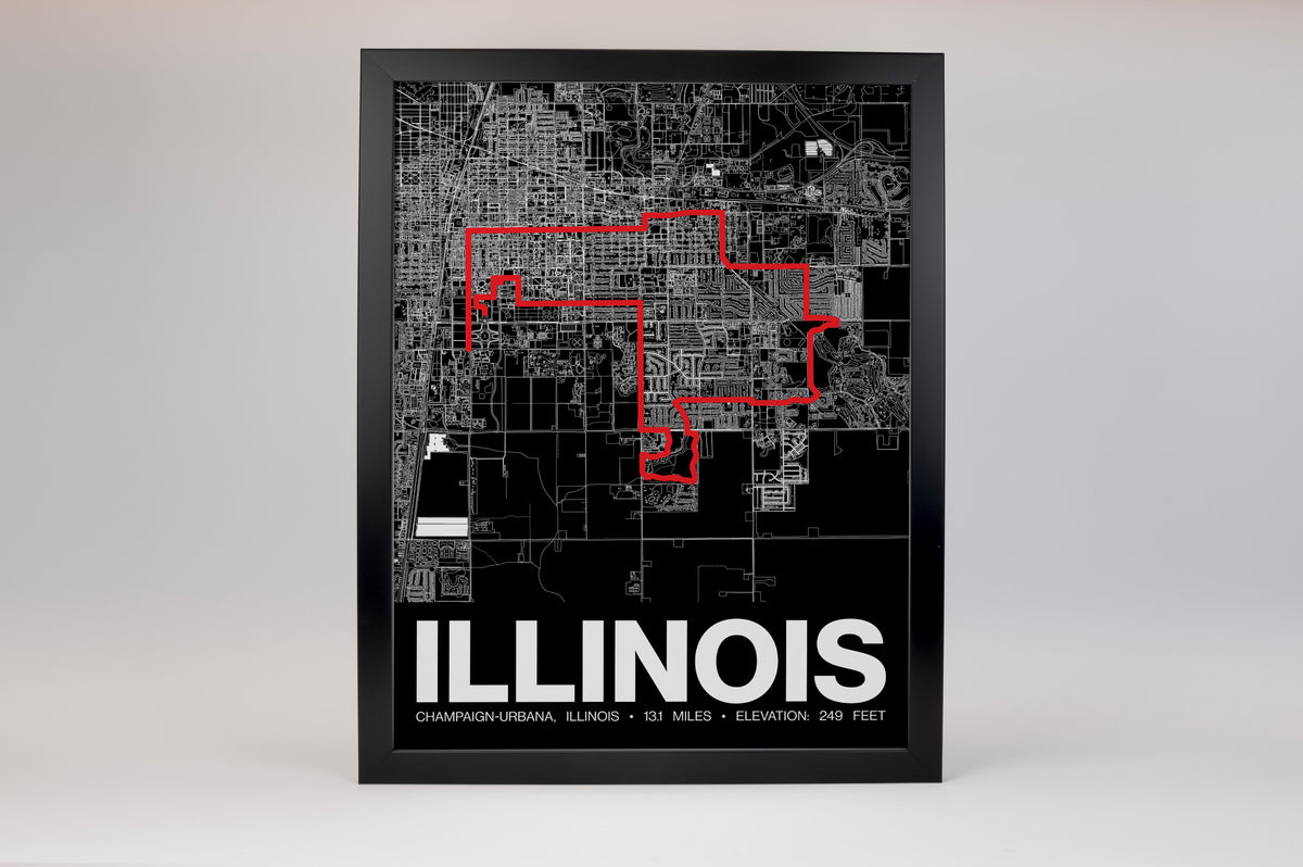 Illinois Half Marathon Poster - Grid Style