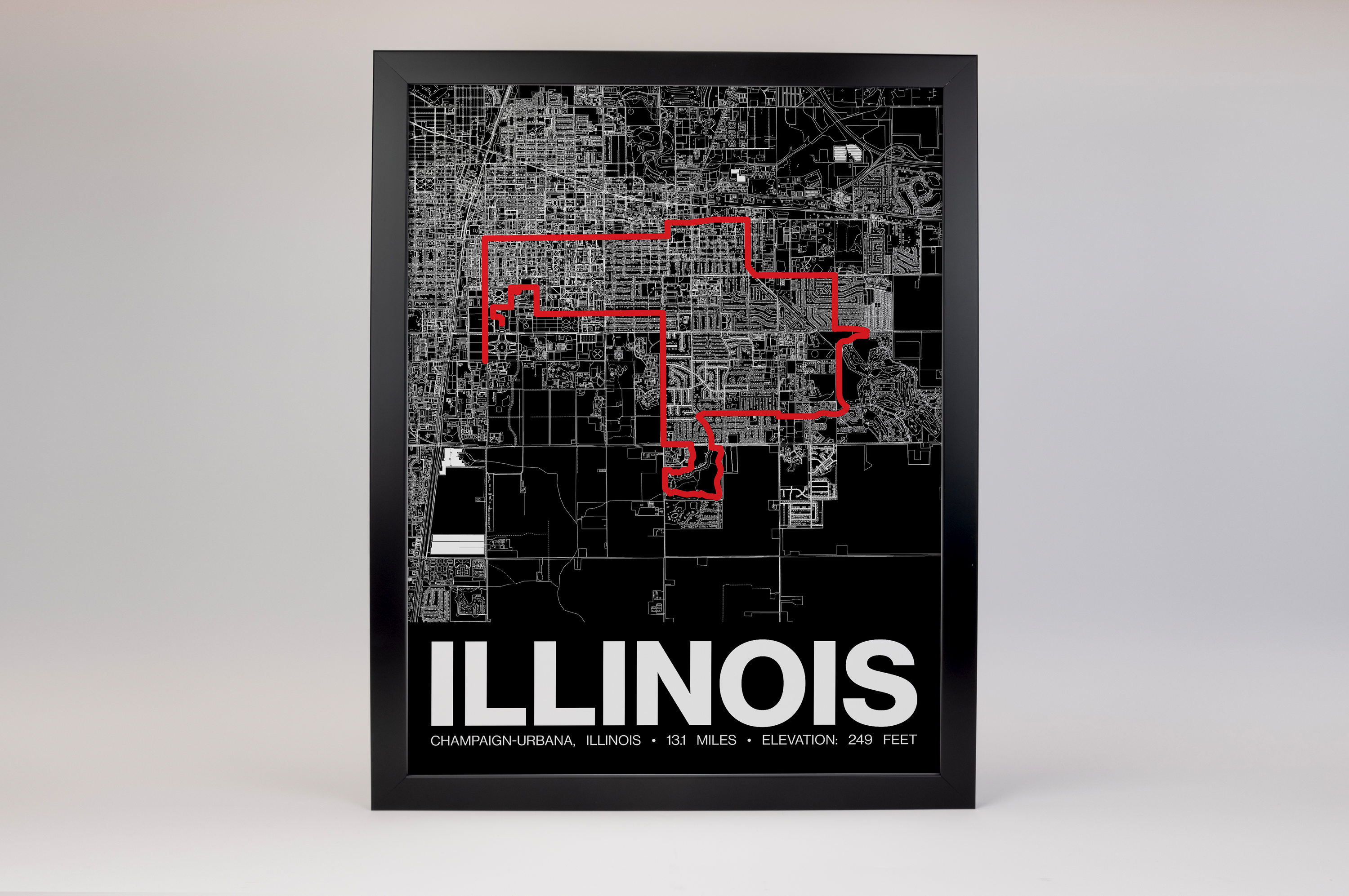 Illinois Half Marathon Poster - Grid Style