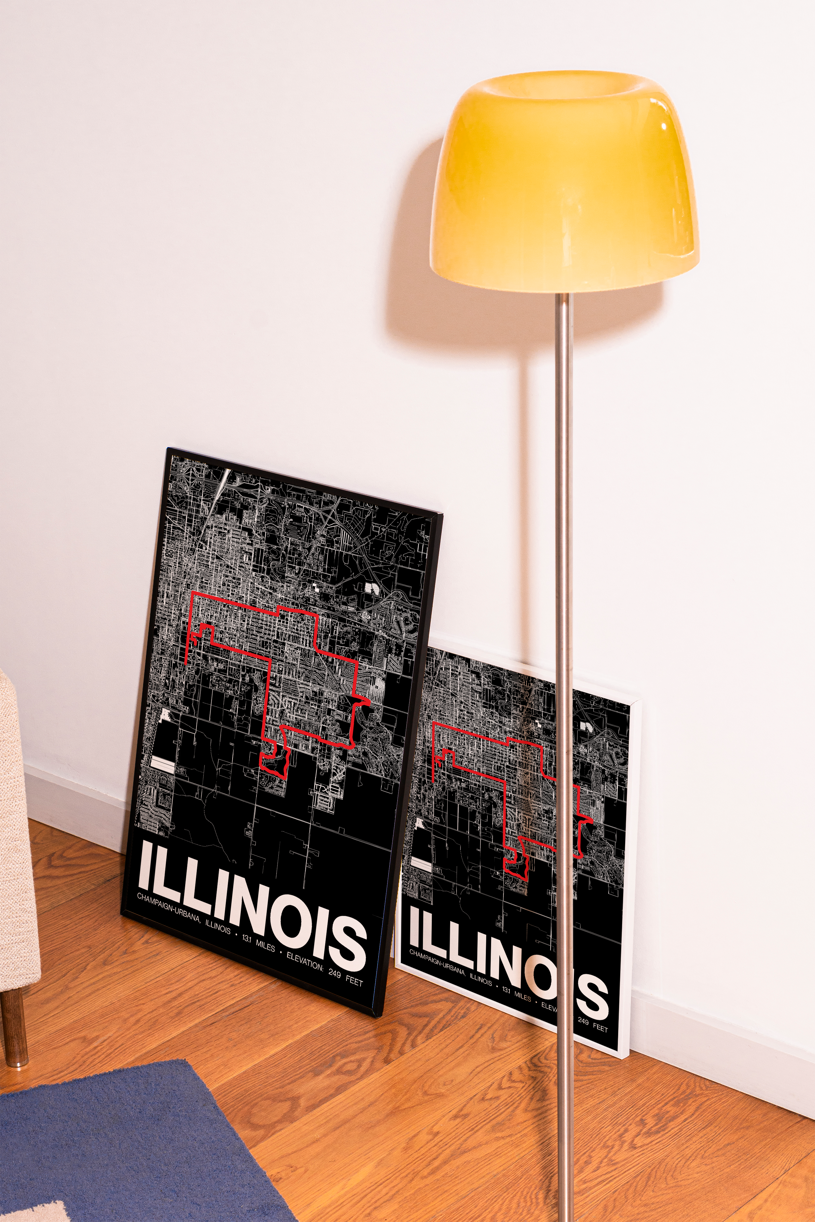 Illinois Half Marathon Poster - Grid Style