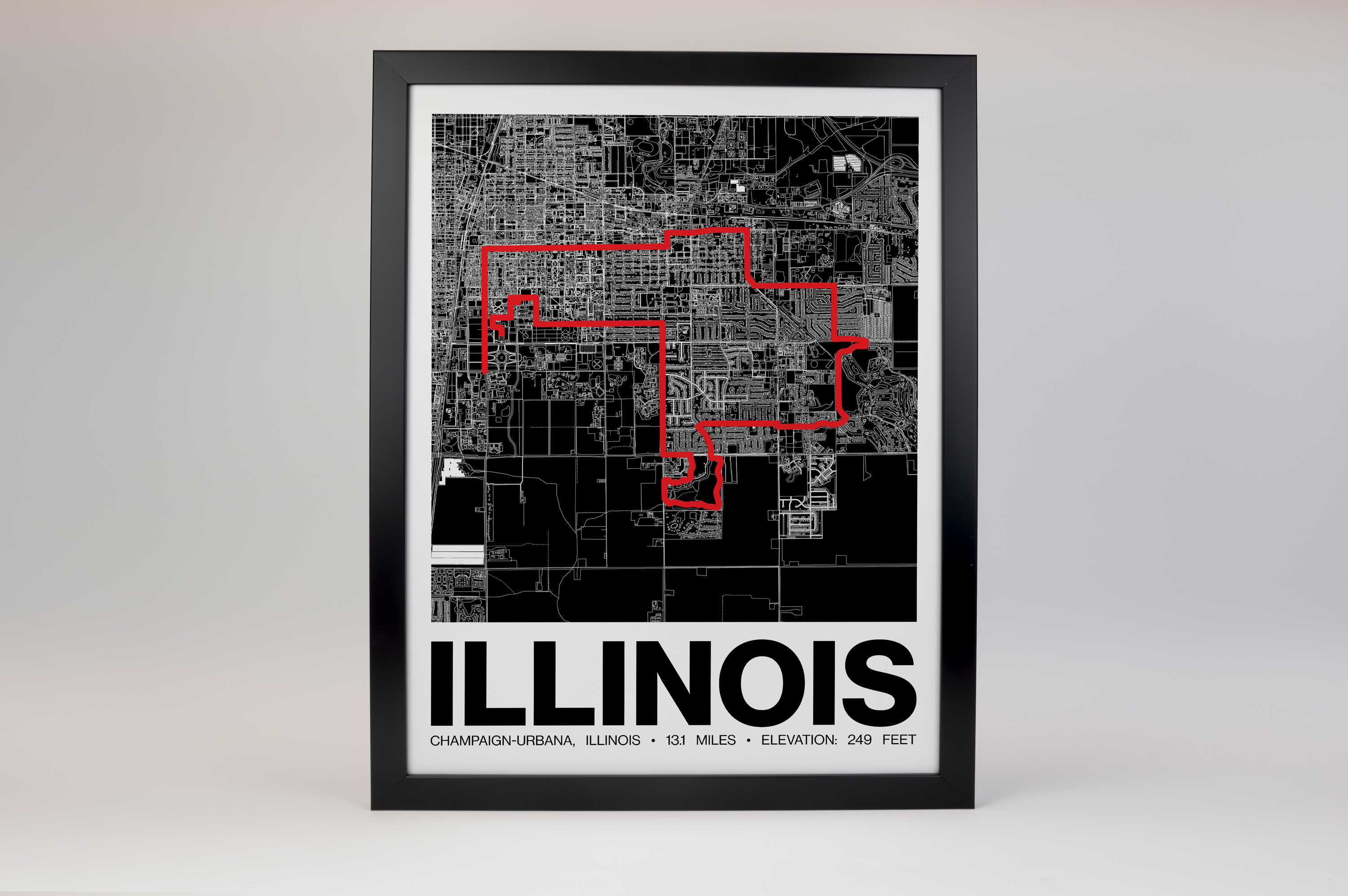 Illinois Half Marathon Poster - Grid Style