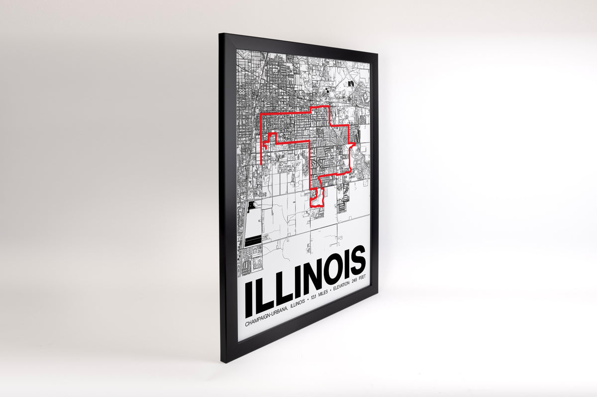 Illinois Half Marathon Poster - Grid Style