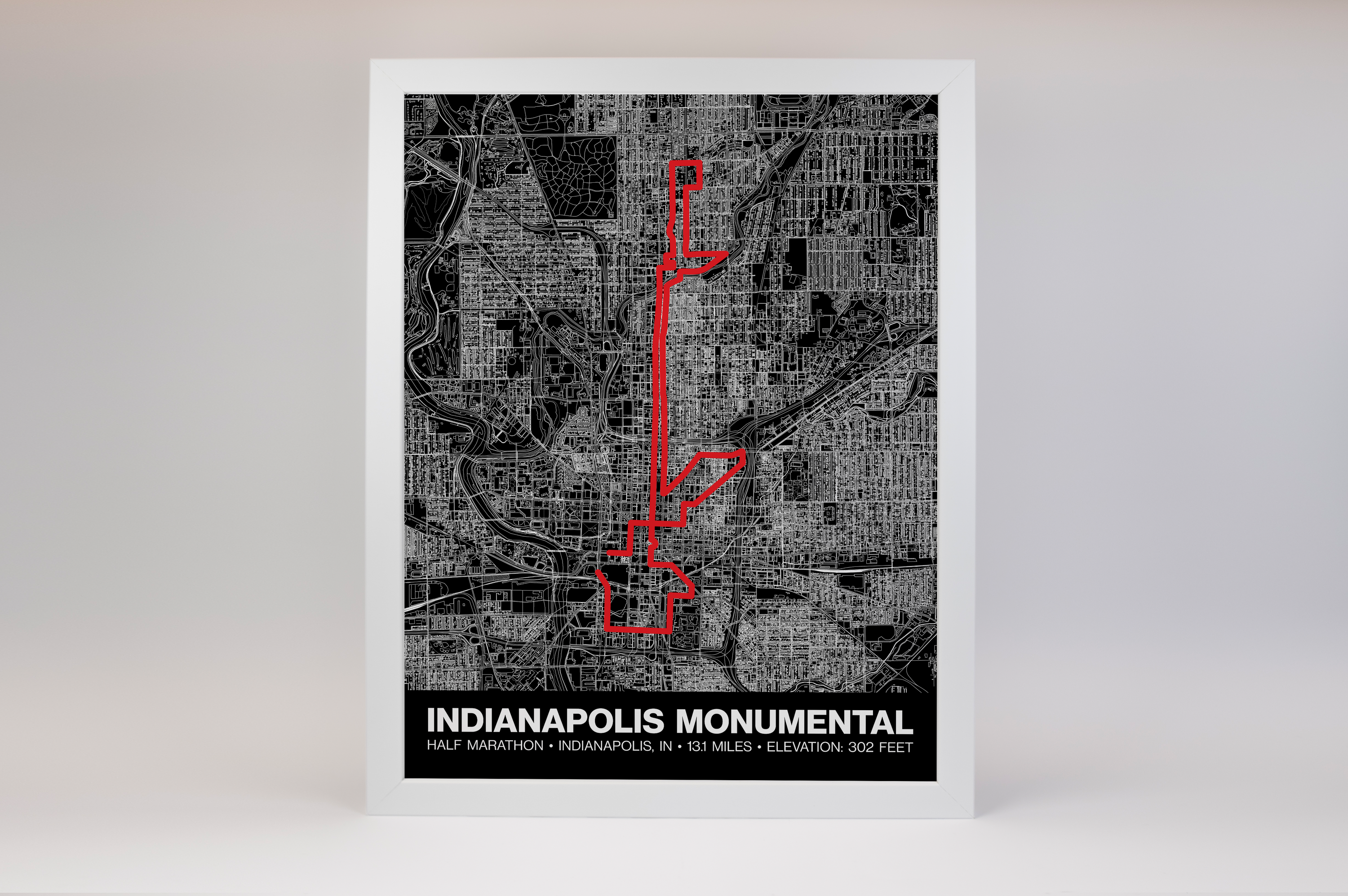 Indianapolis Monumental Half Marathon Poster - Grid Style