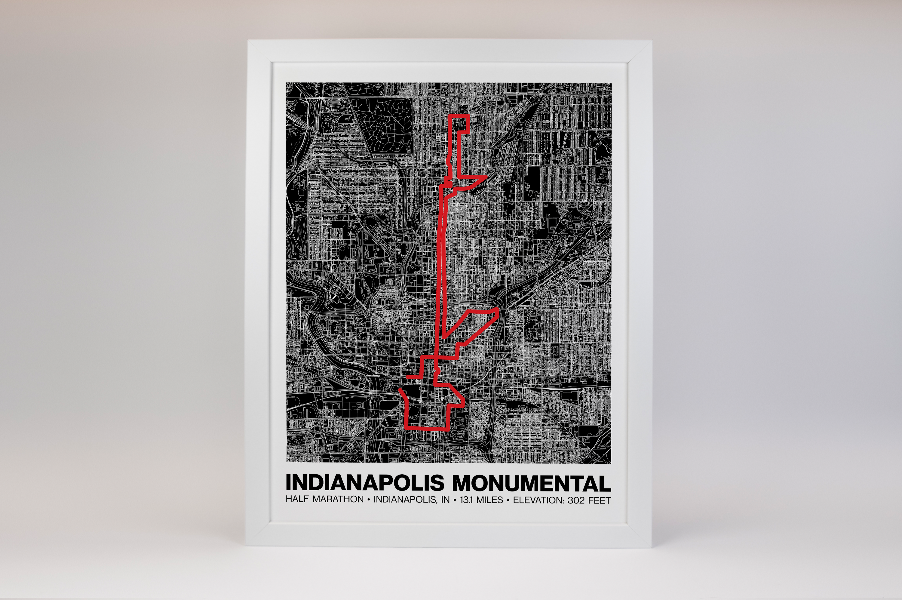 Indianapolis Monumental Half Marathon Poster - Grid Style