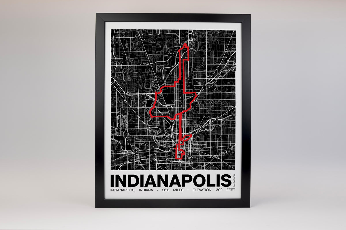 Indianapolis Monumental Marathon Poster - Grid Style