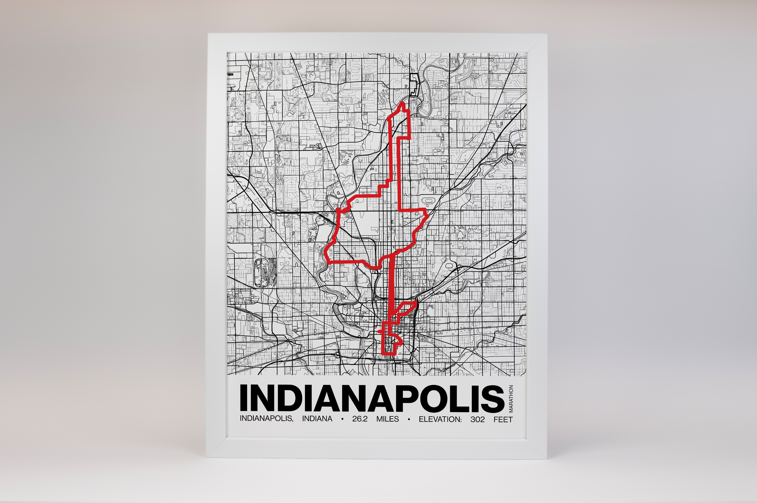 Indianapolis Monumental Marathon Poster - Grid Style