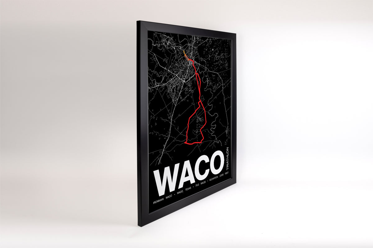 Ironman 70.3 Waco Poster 2026 Course - Grid Style