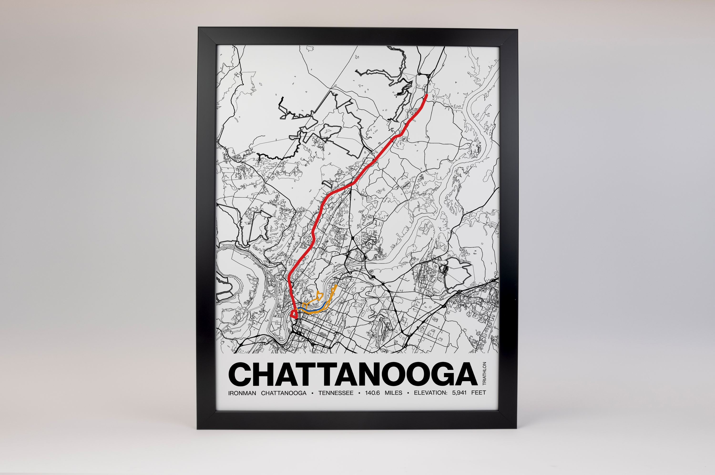 Ironman Chattanooga Race Poster - Grid Style