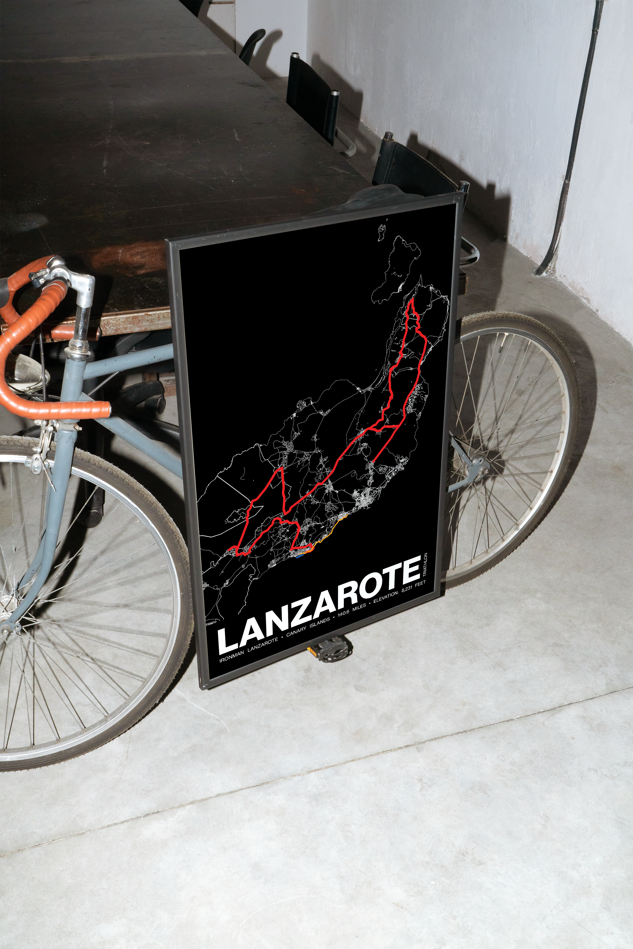 Ironman 140.6 Lanzarote Poster - Grid Style
