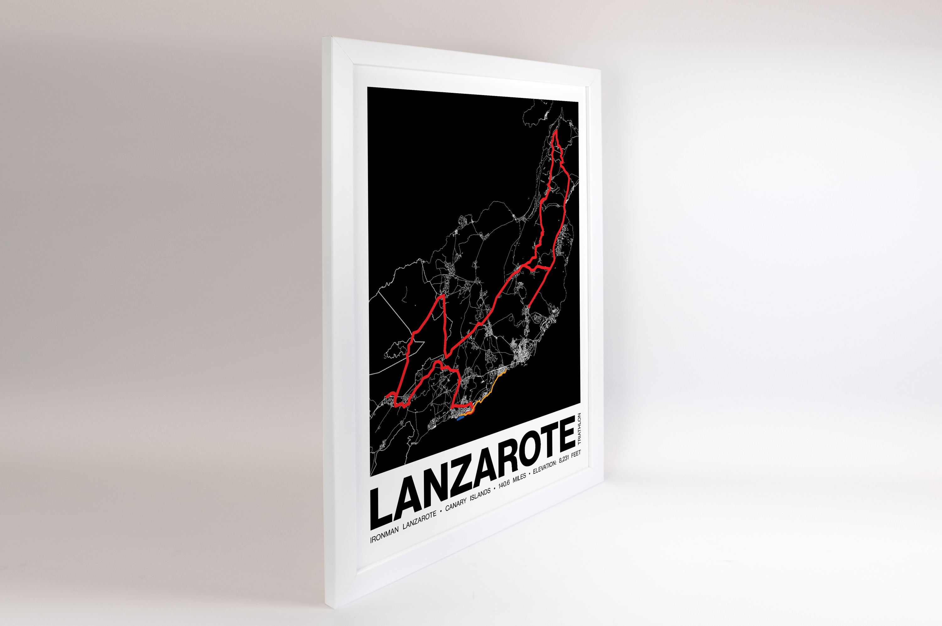 Ironman 140.6 Lanzarote Poster - Grid Style