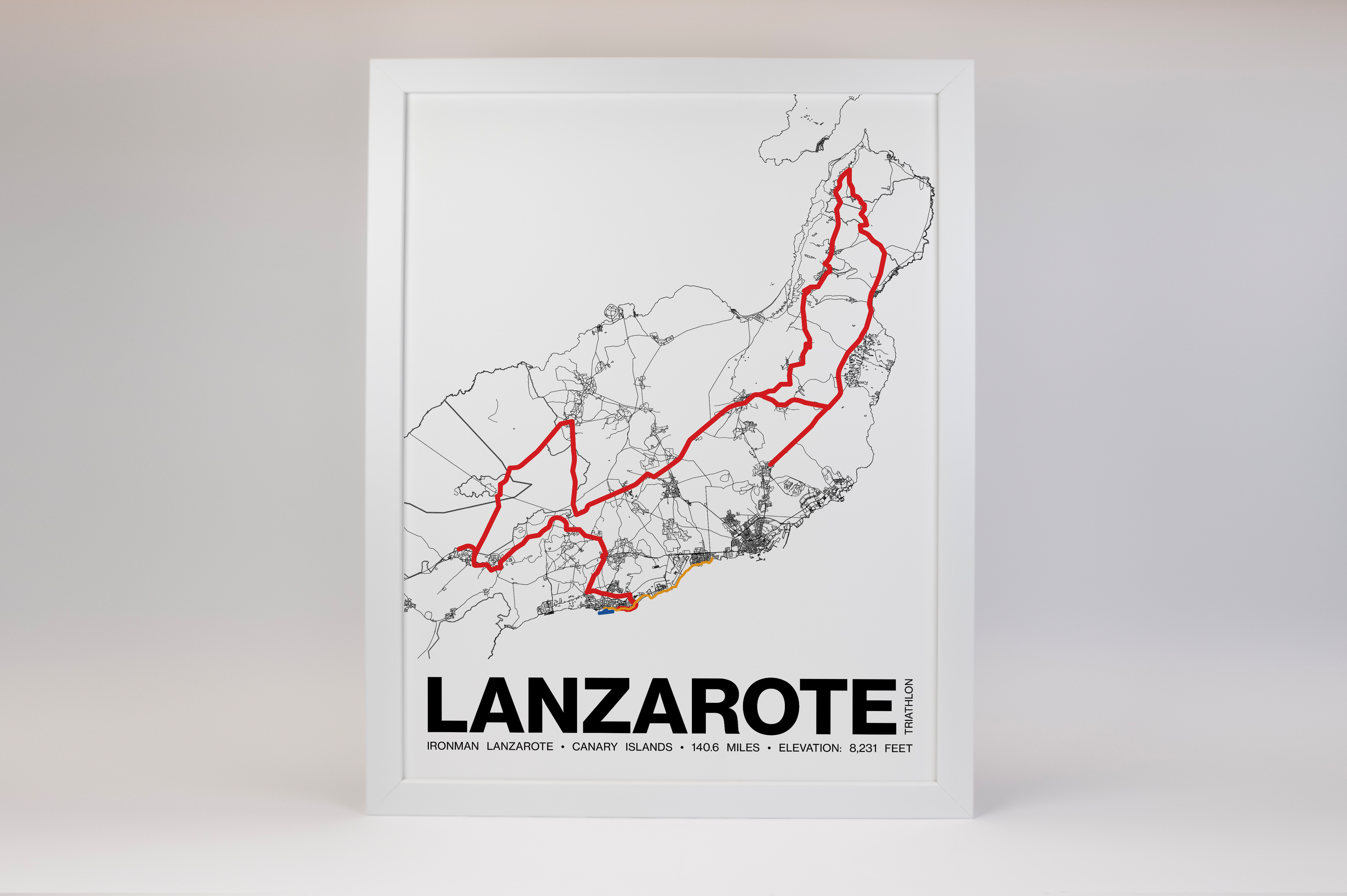 Ironman 140.6 Lanzarote Poster - Grid Style