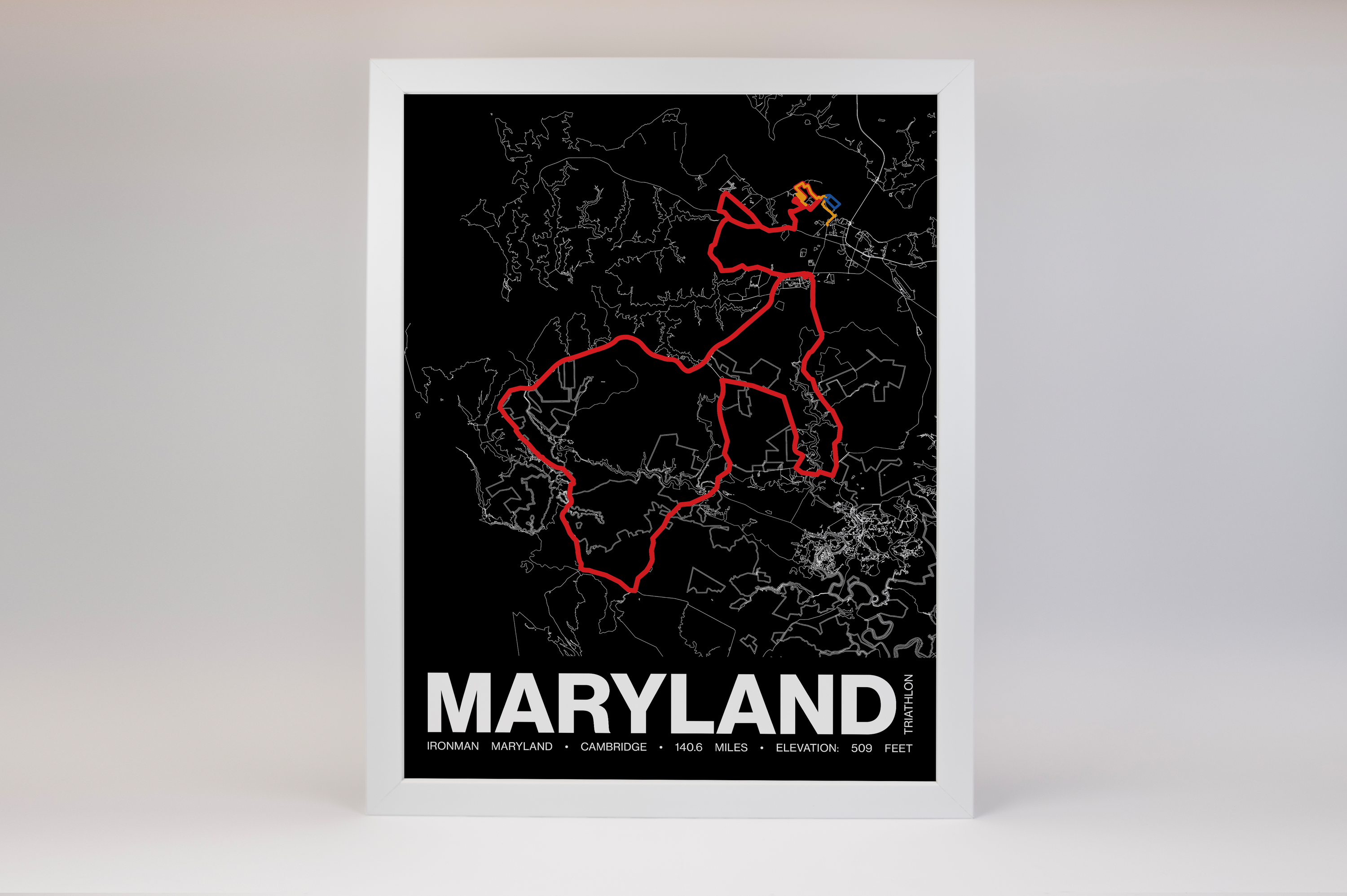 Ironman Maryland Race Poster - Grid Style