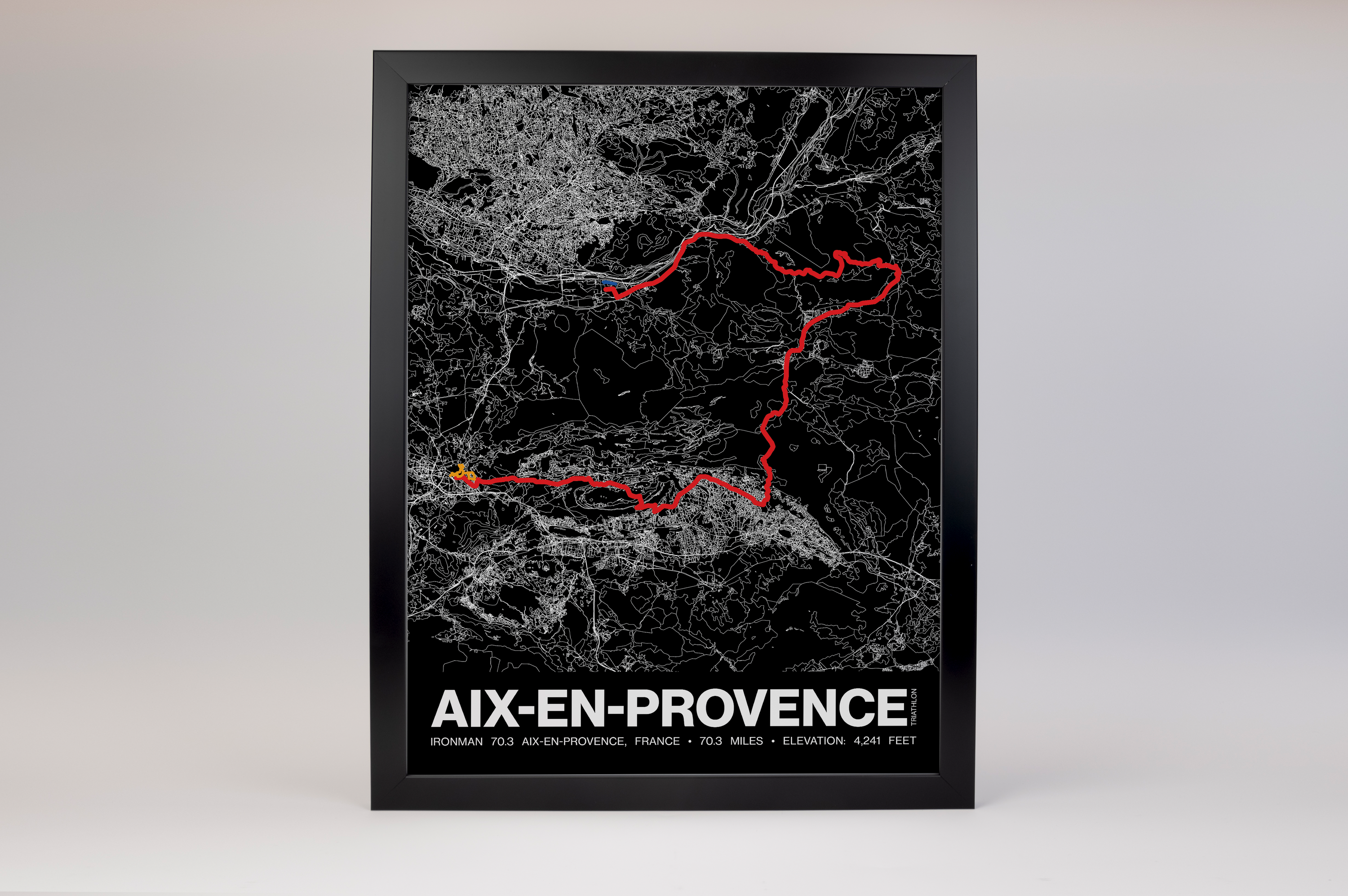 Ironman 70.3 Aix-en-Provence Poster - Grid Style