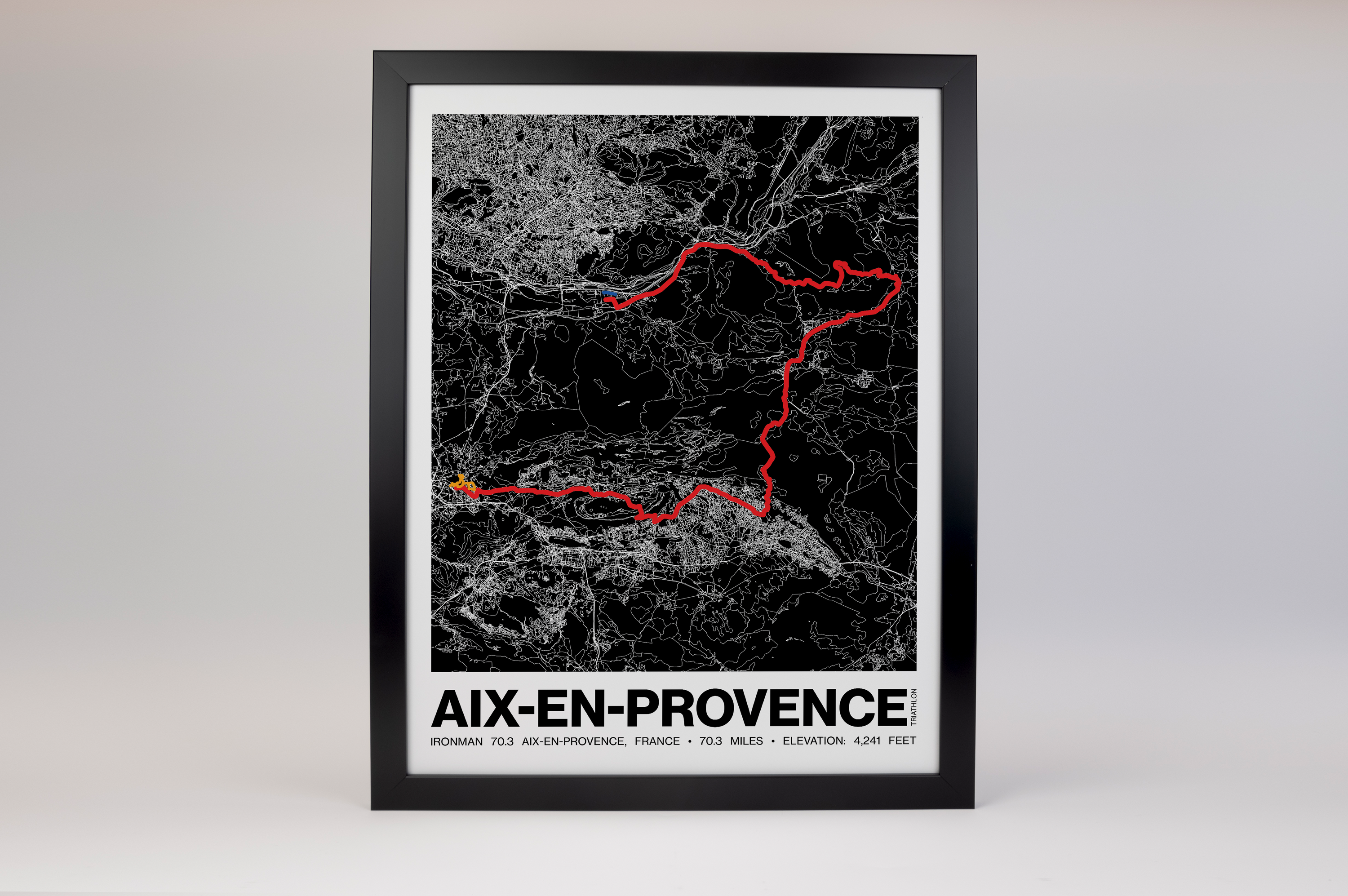 Ironman 70.3 Aix-en-Provence Poster - Grid Style