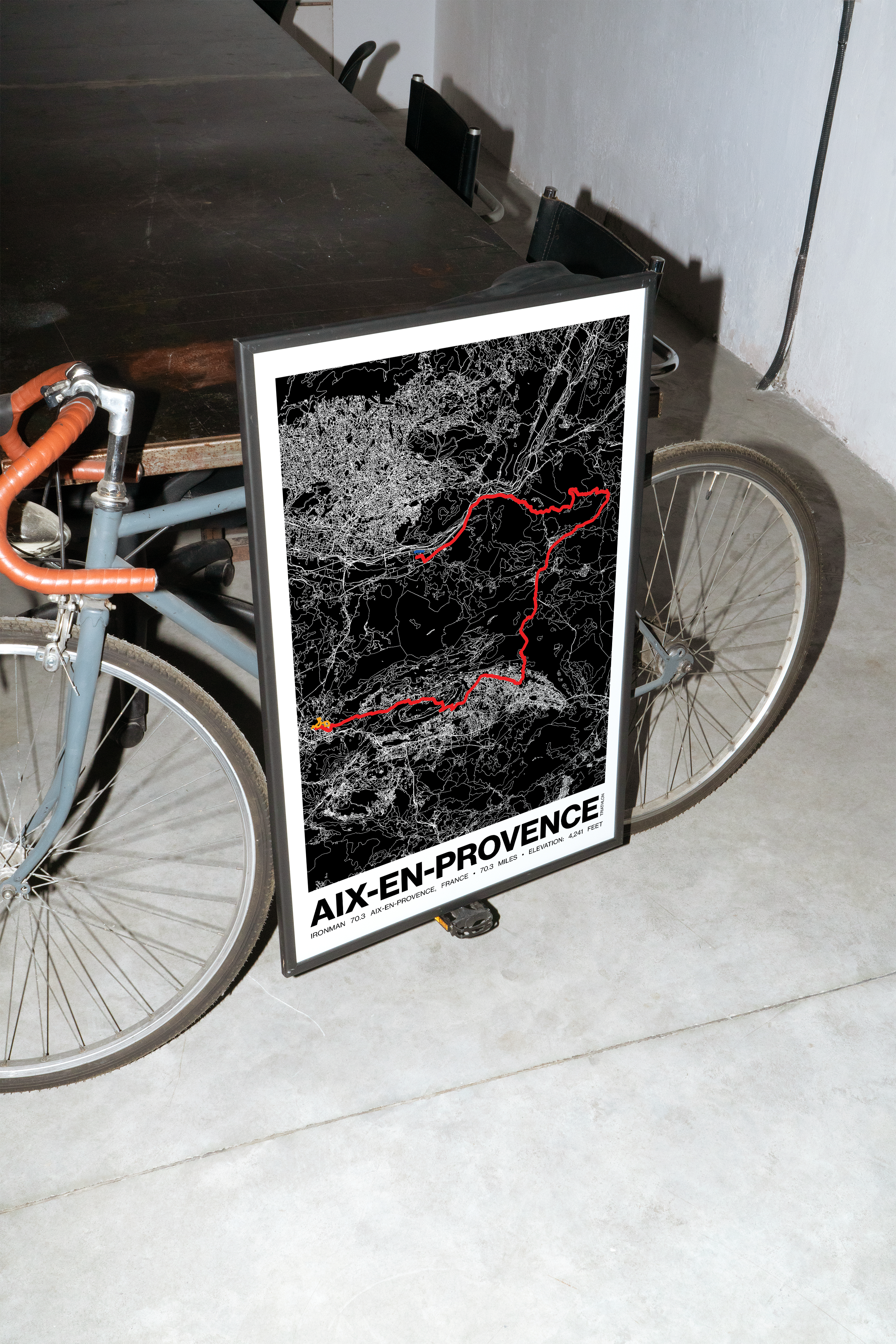 Ironman 70.3 Aix-en-Provence Poster - Grid Style