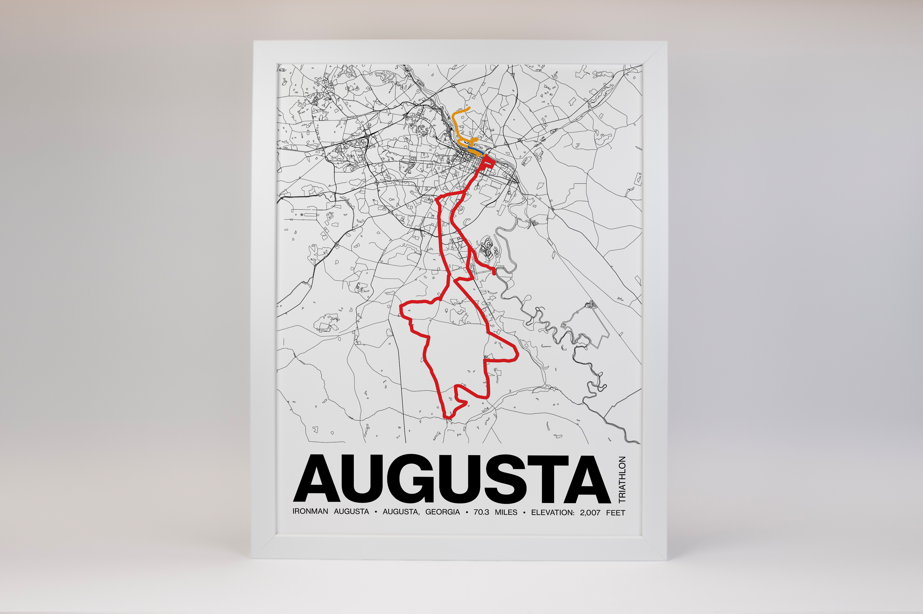 Ironman 70.3 Augusta Poster - Grid Style