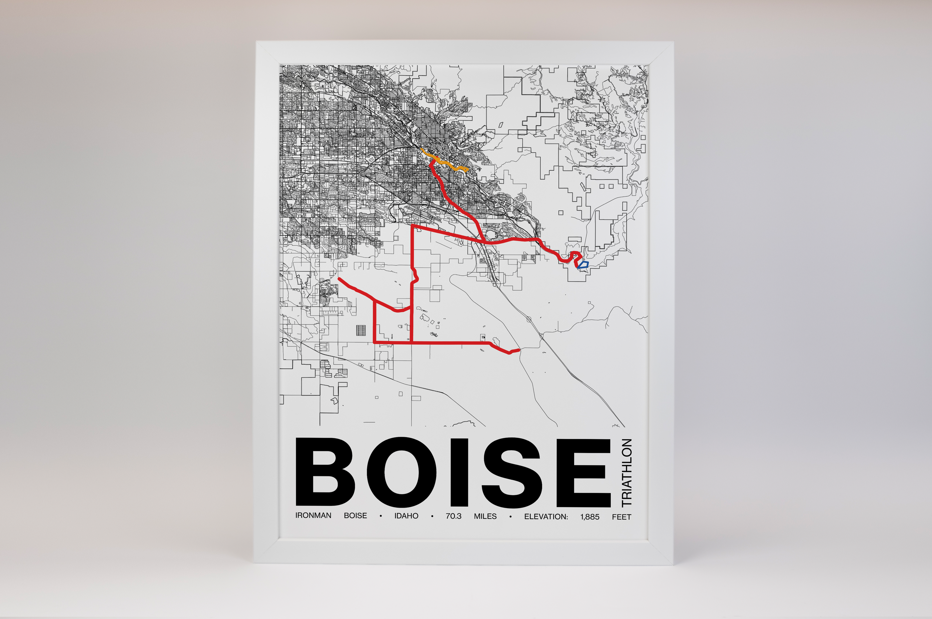 Ironman 70.3 Boise Poster - Grid Style