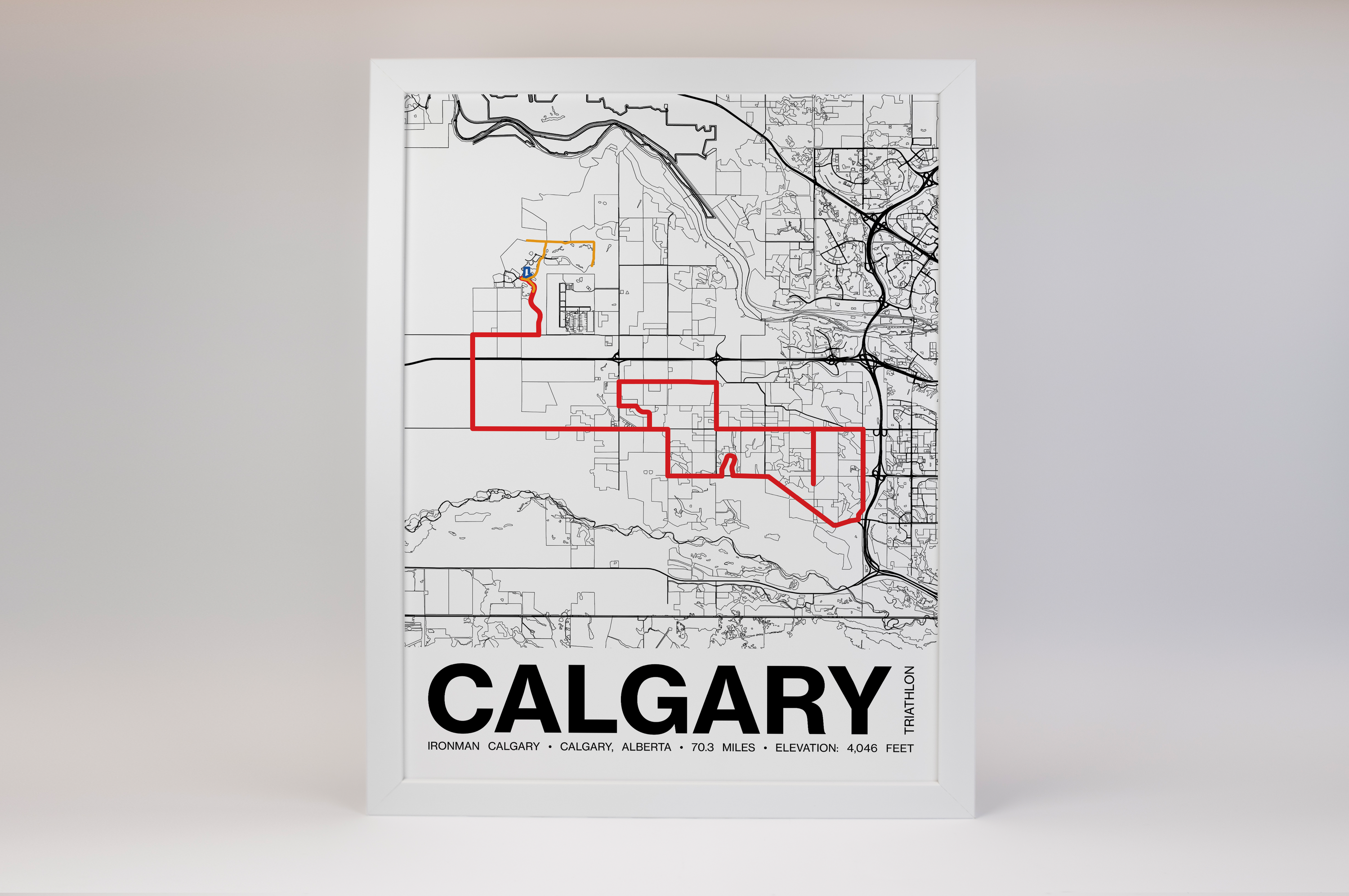 Ironman 70.3 Calgary Poster - Grid Style