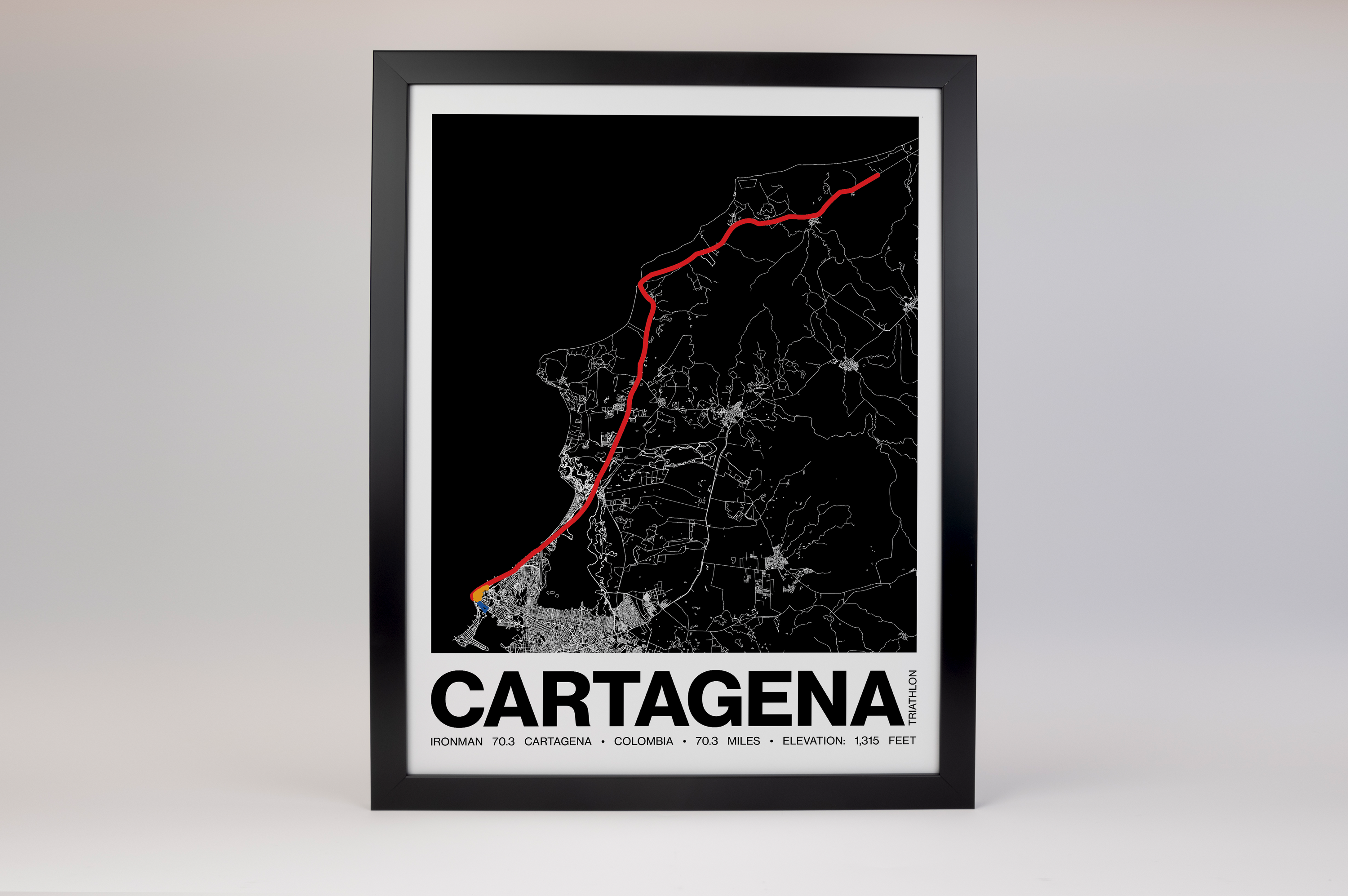 Ironman 70.3 Cartagena Poster - Grid Style