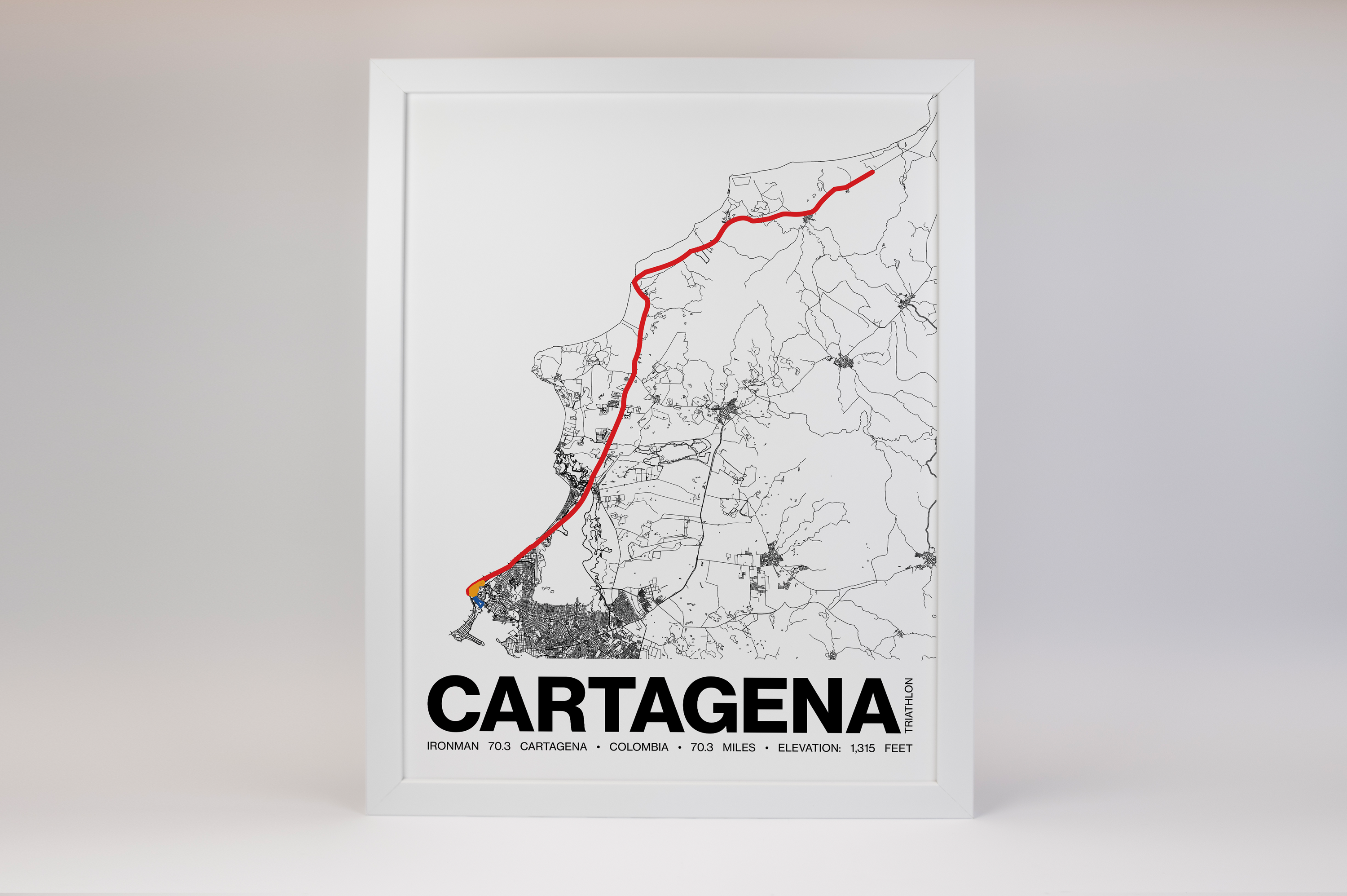 Ironman 70.3 Cartagena Poster - Grid Style