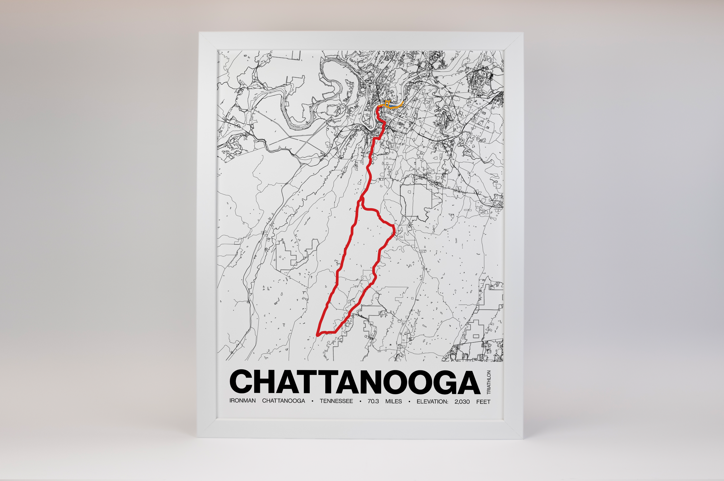 Ironman 70.3 Chattanooga Poster - Grid Style