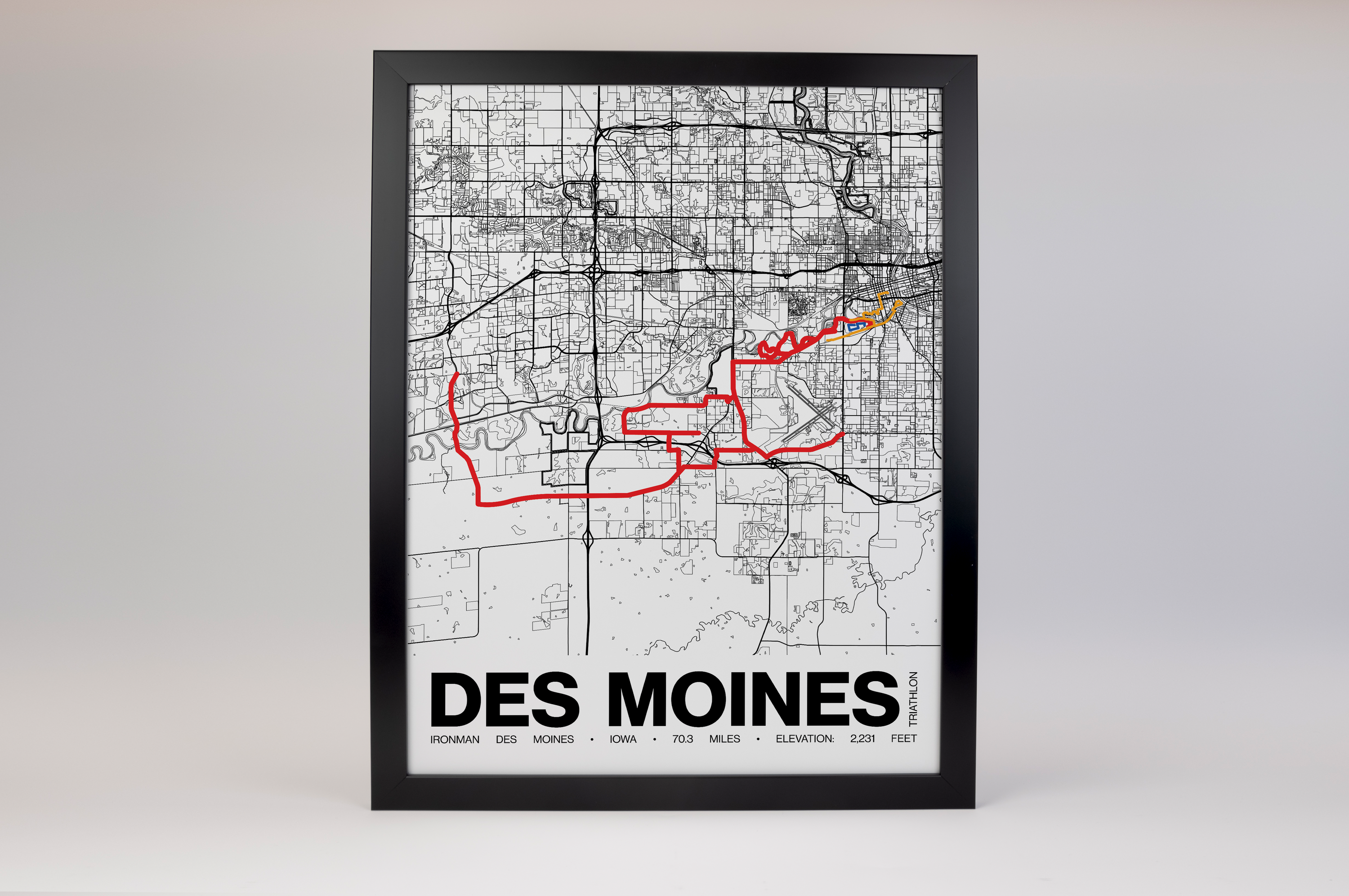 Ironman 70.3 Des Moines Poster - Grid Style
