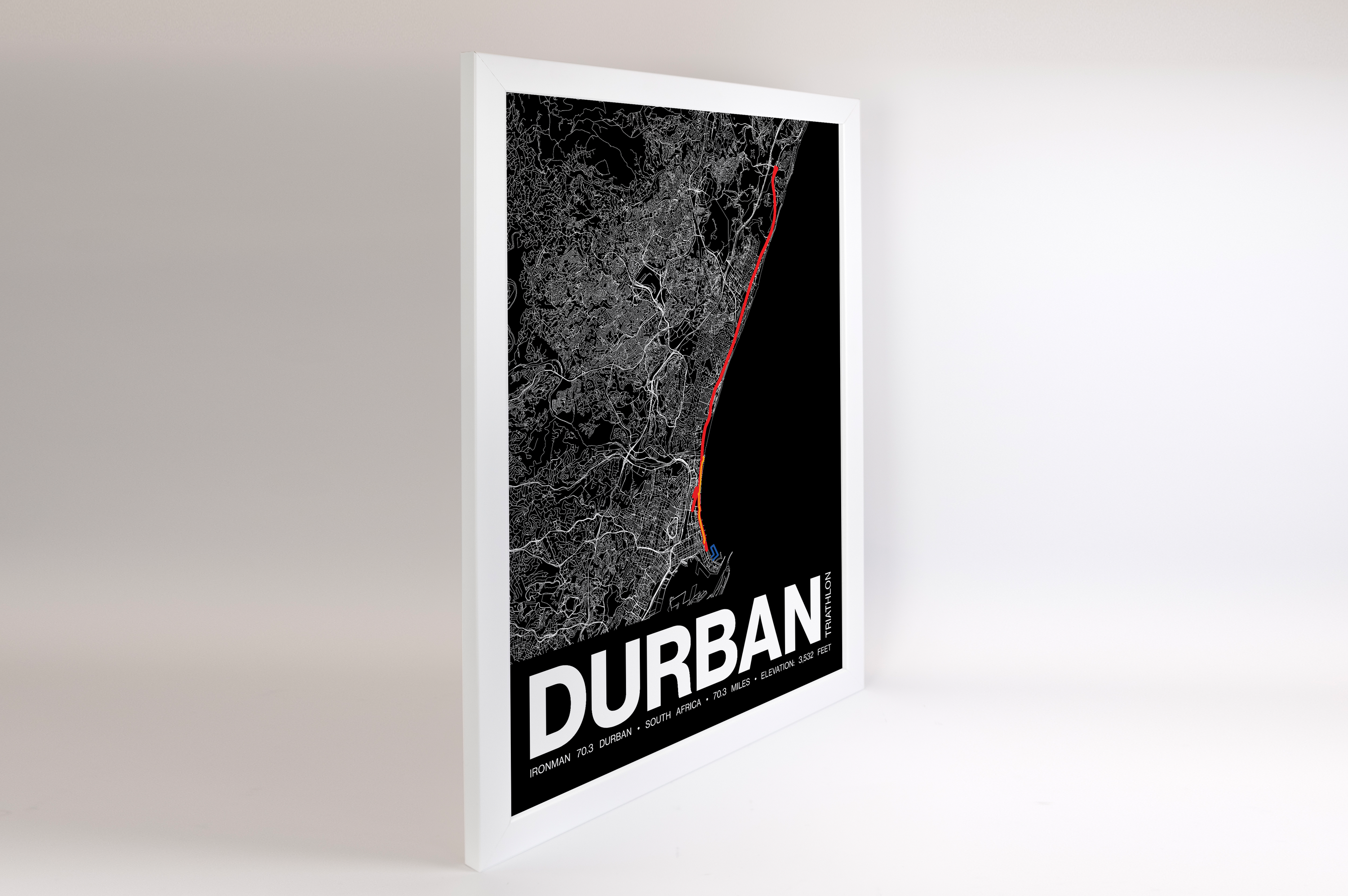 Ironman 70.3 Durban Poster - Grid Style