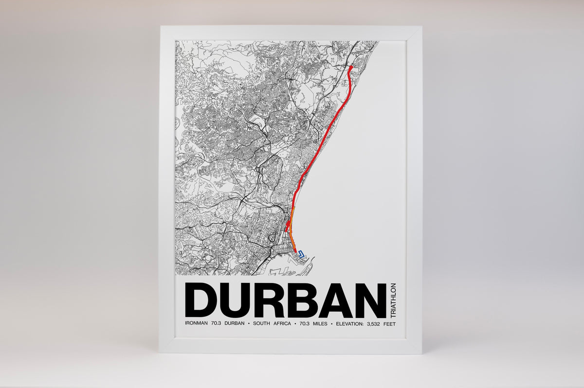 Ironman 70.3 Durban Poster - Grid Style