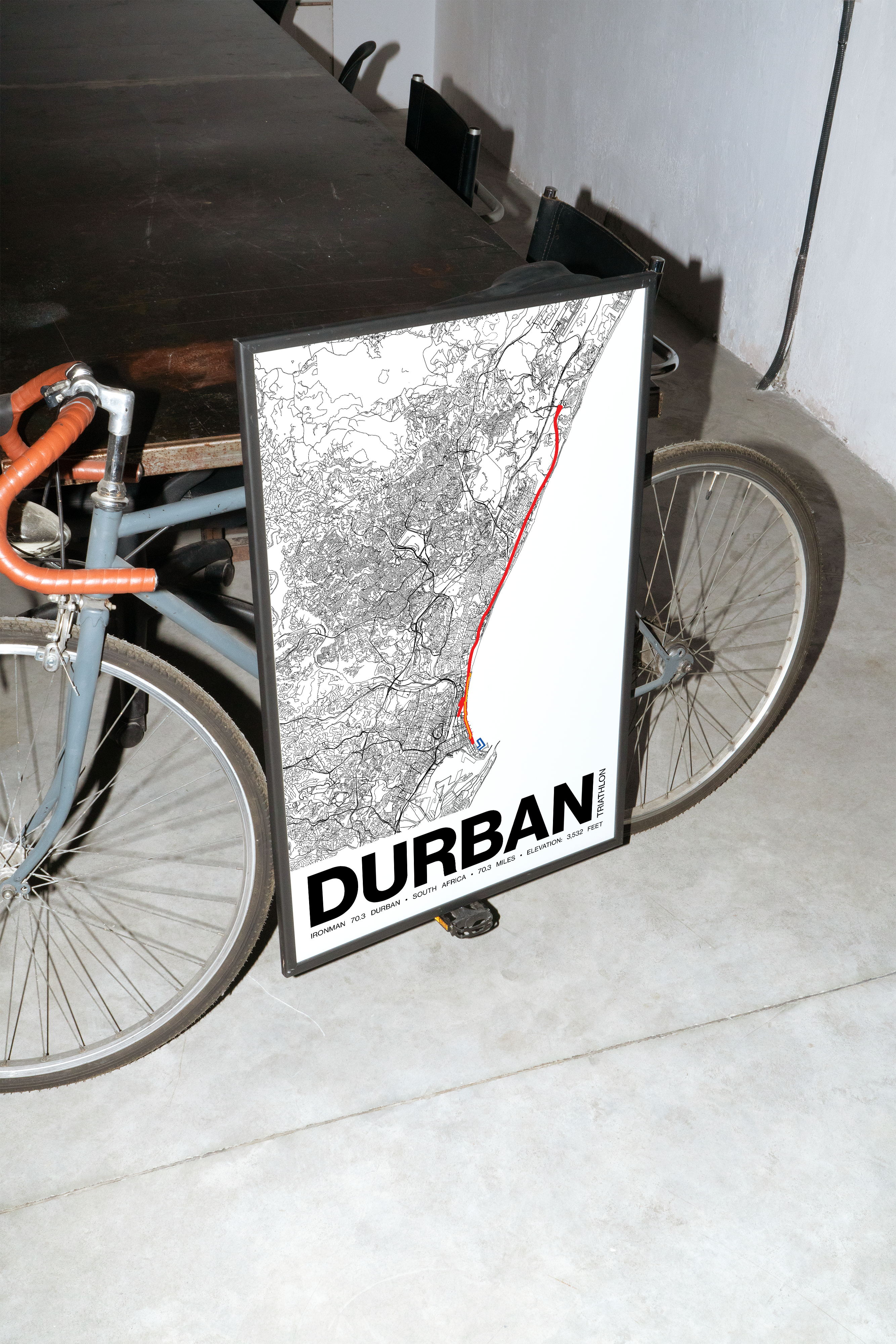 Ironman 70.3 Durban Poster - Grid Style