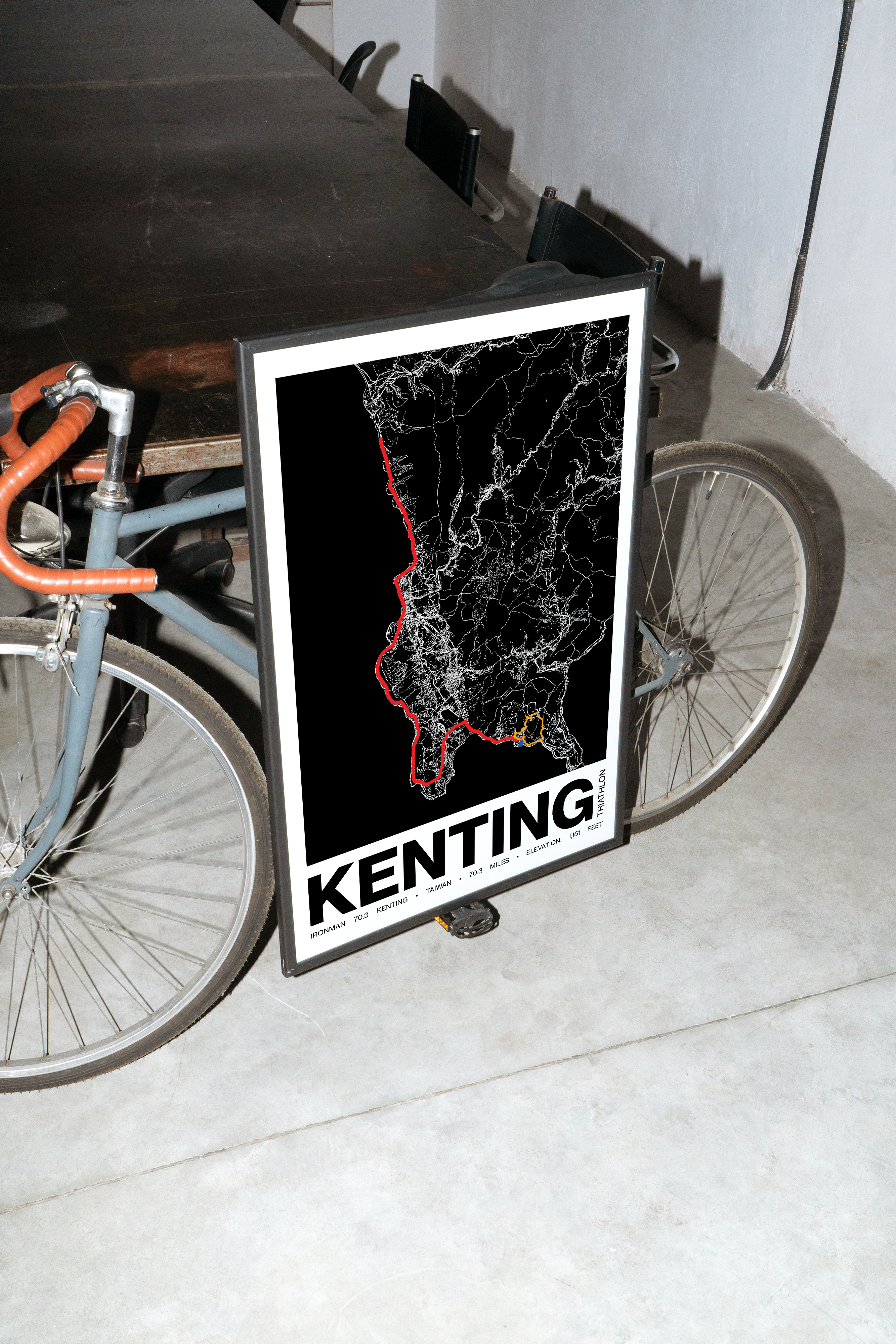 Ironman 70.3 Kenting Poster - Grid Style