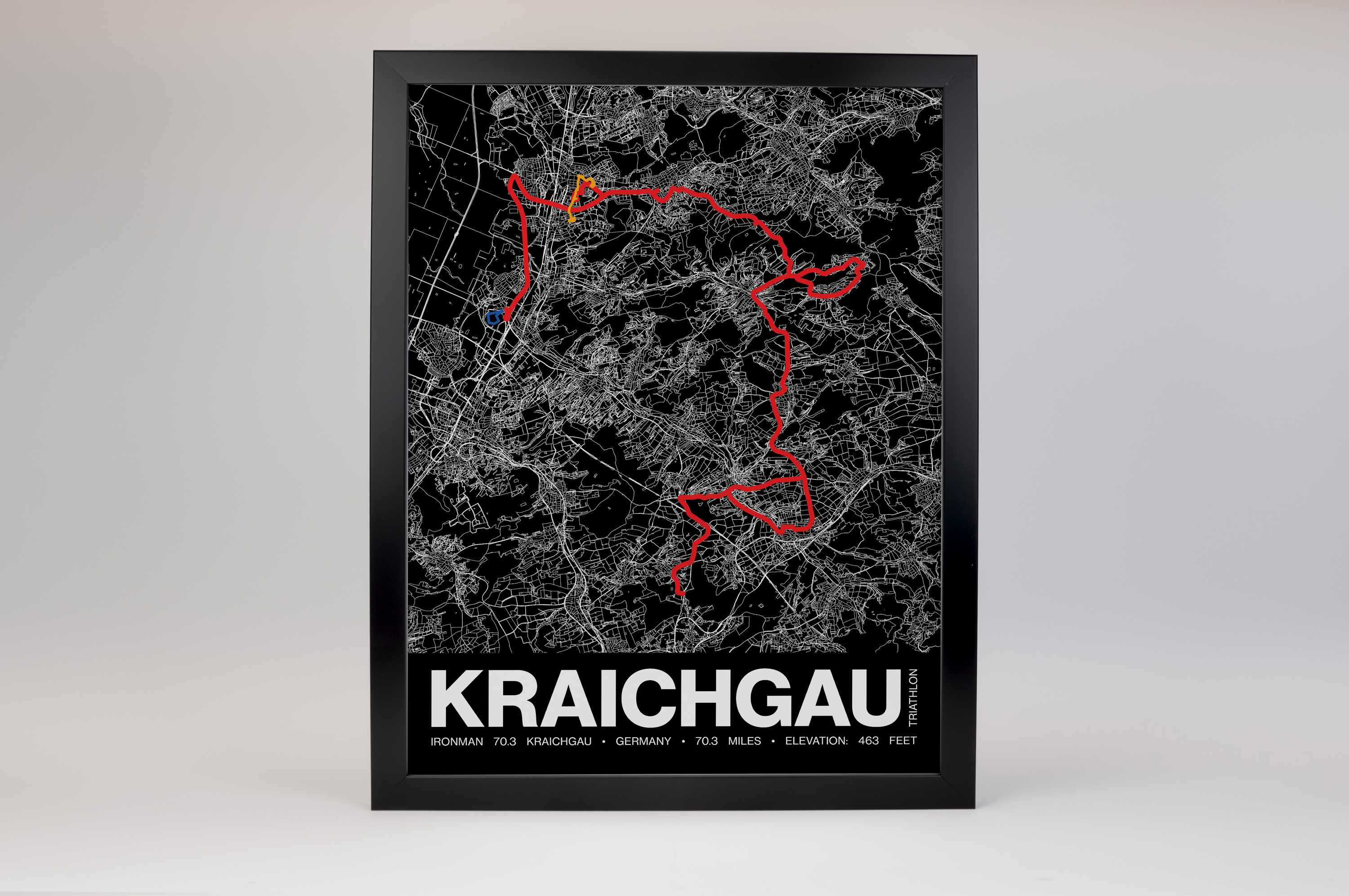 Ironman 70.3 Kraichgau Poster - Grid Style