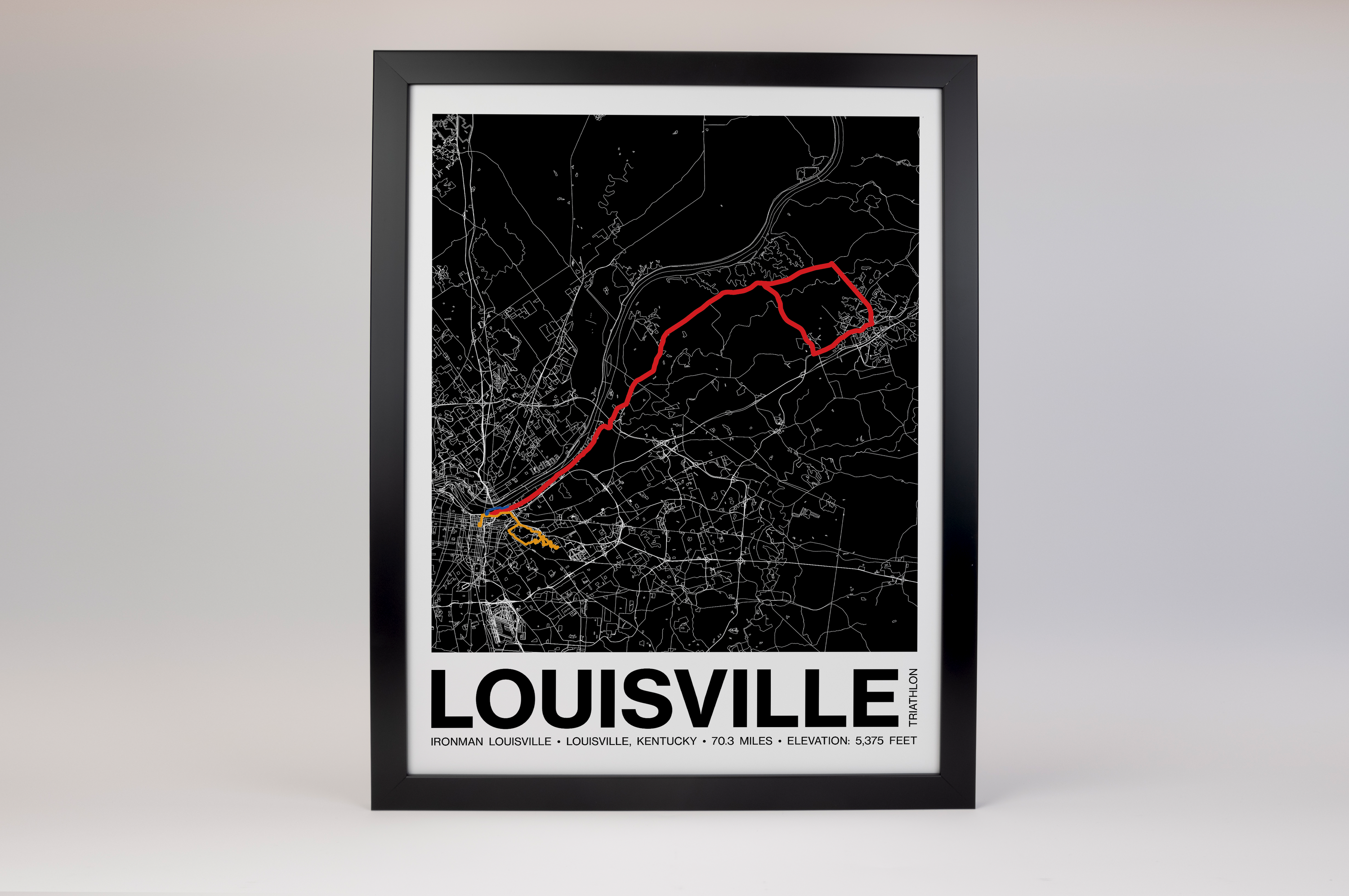 Ironman 70.3 Louisville Poster - Grid Style
