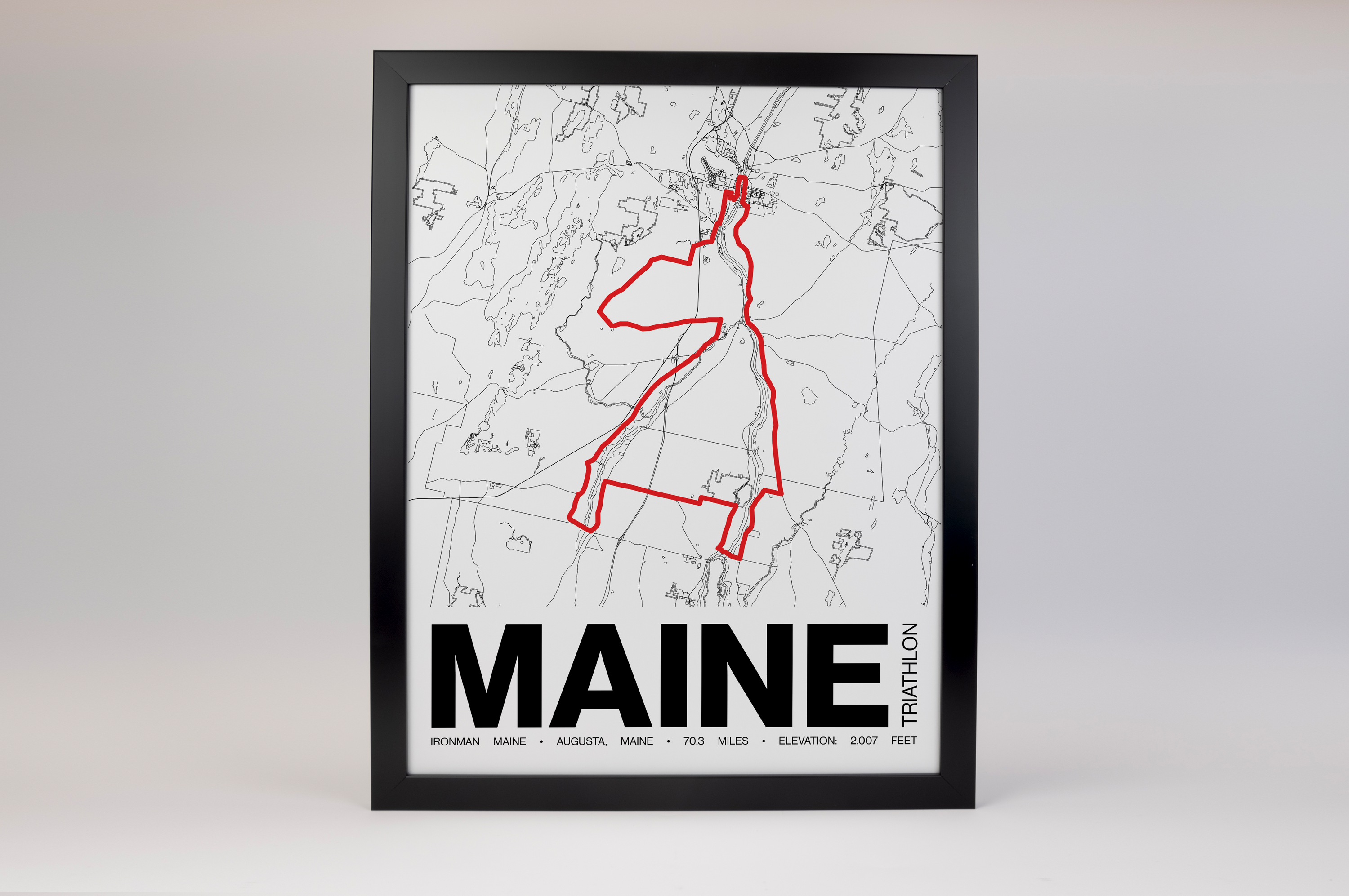 Ironman 70.3 Maine Poster - Grid Style