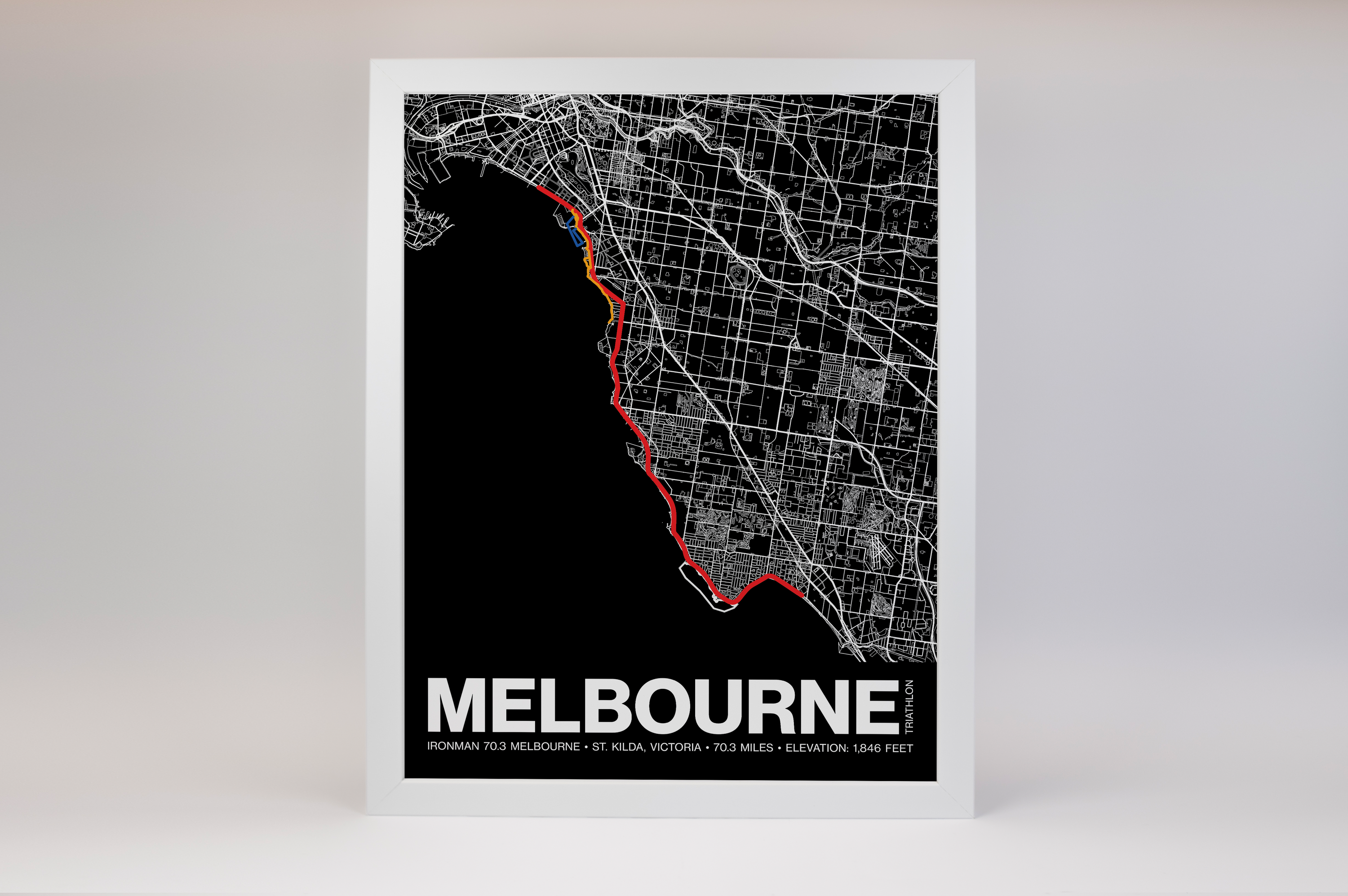 Ironman 70.3 Melbourne Poster - Grid Style