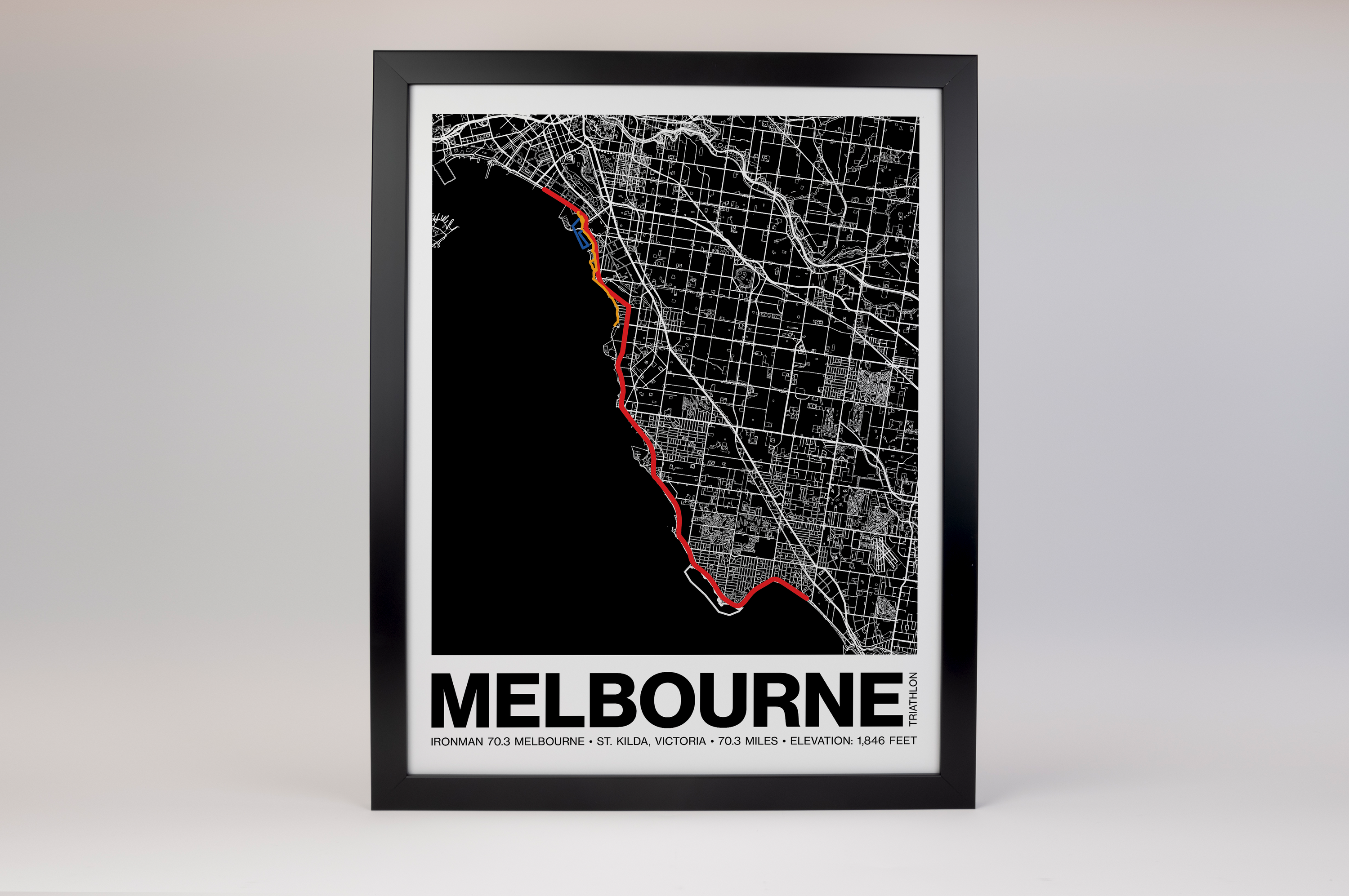 Ironman 70.3 Melbourne Poster - Grid Style