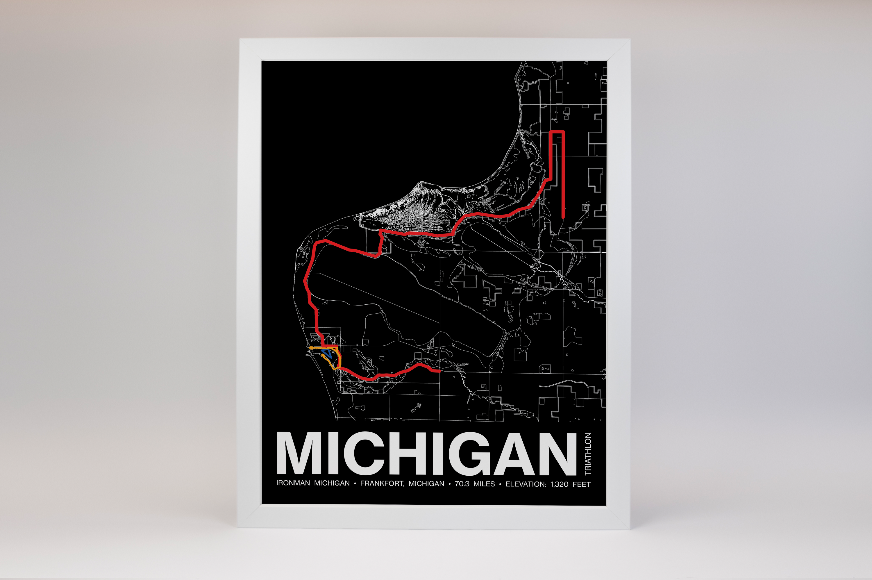 Ironman 70.3 Michigan Poster - Grid Style