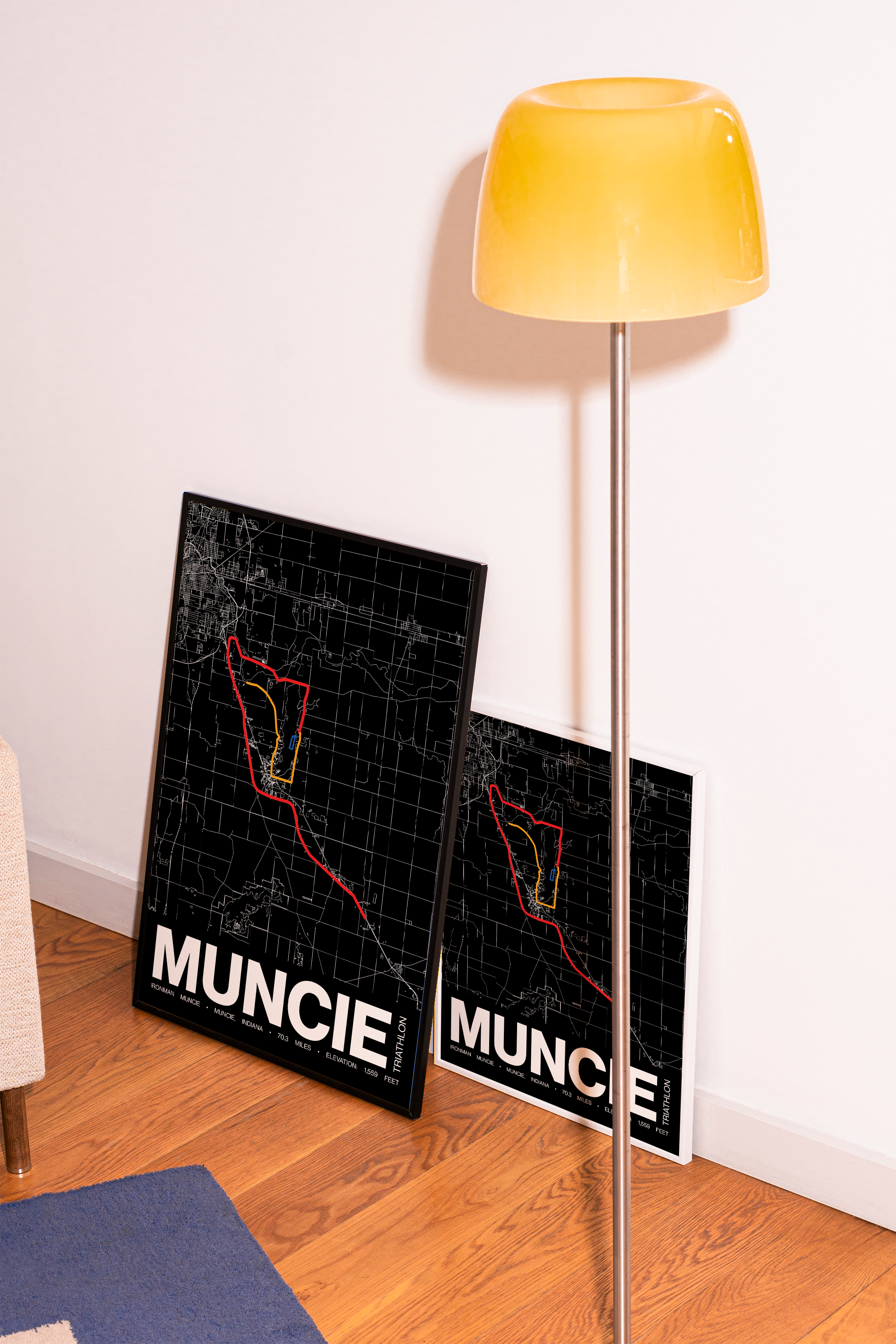Ironman 70.3 Muncie Poster - Grid Style