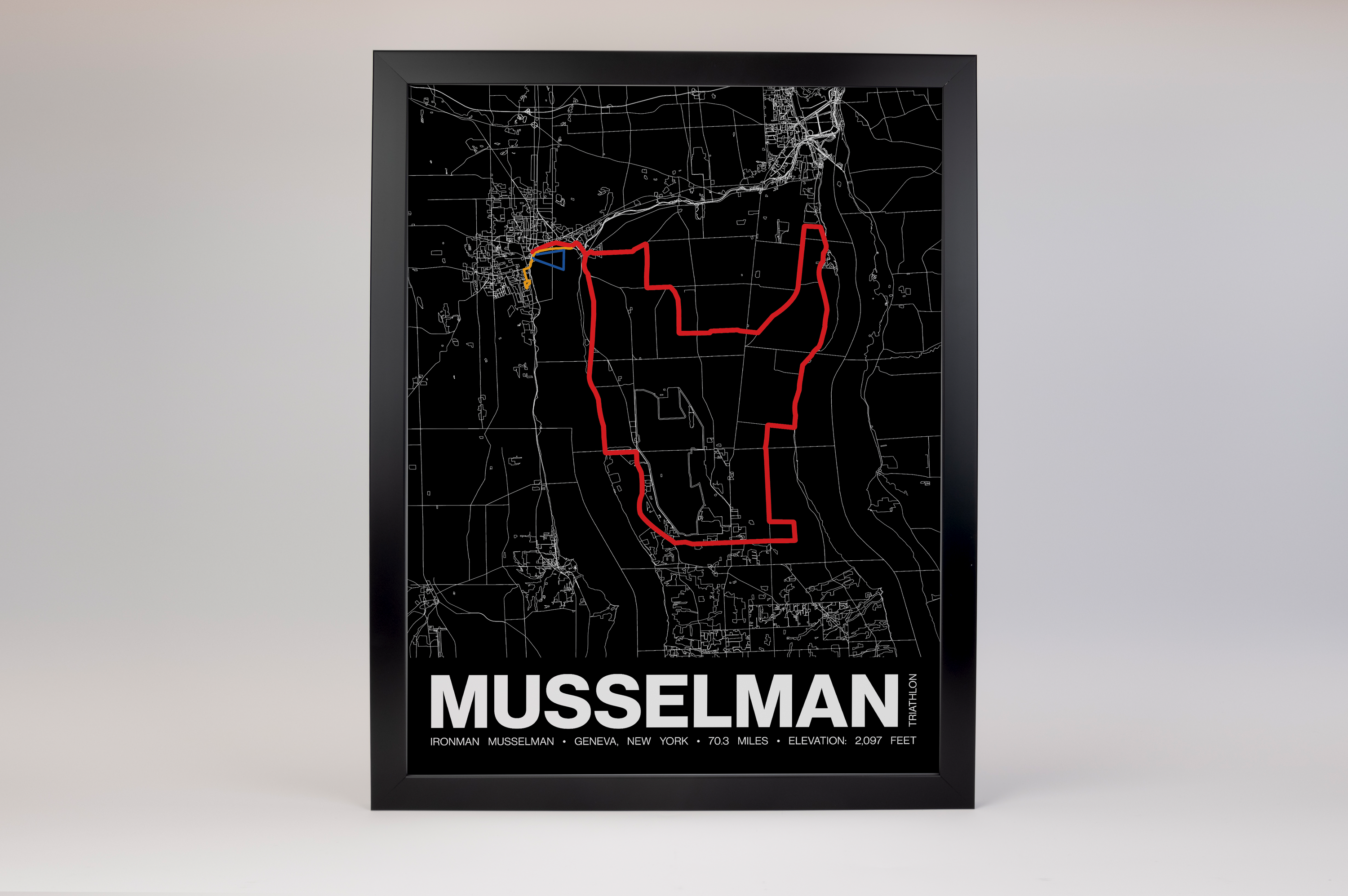 Ironman 70.3 Musselman Poster - Grid Style