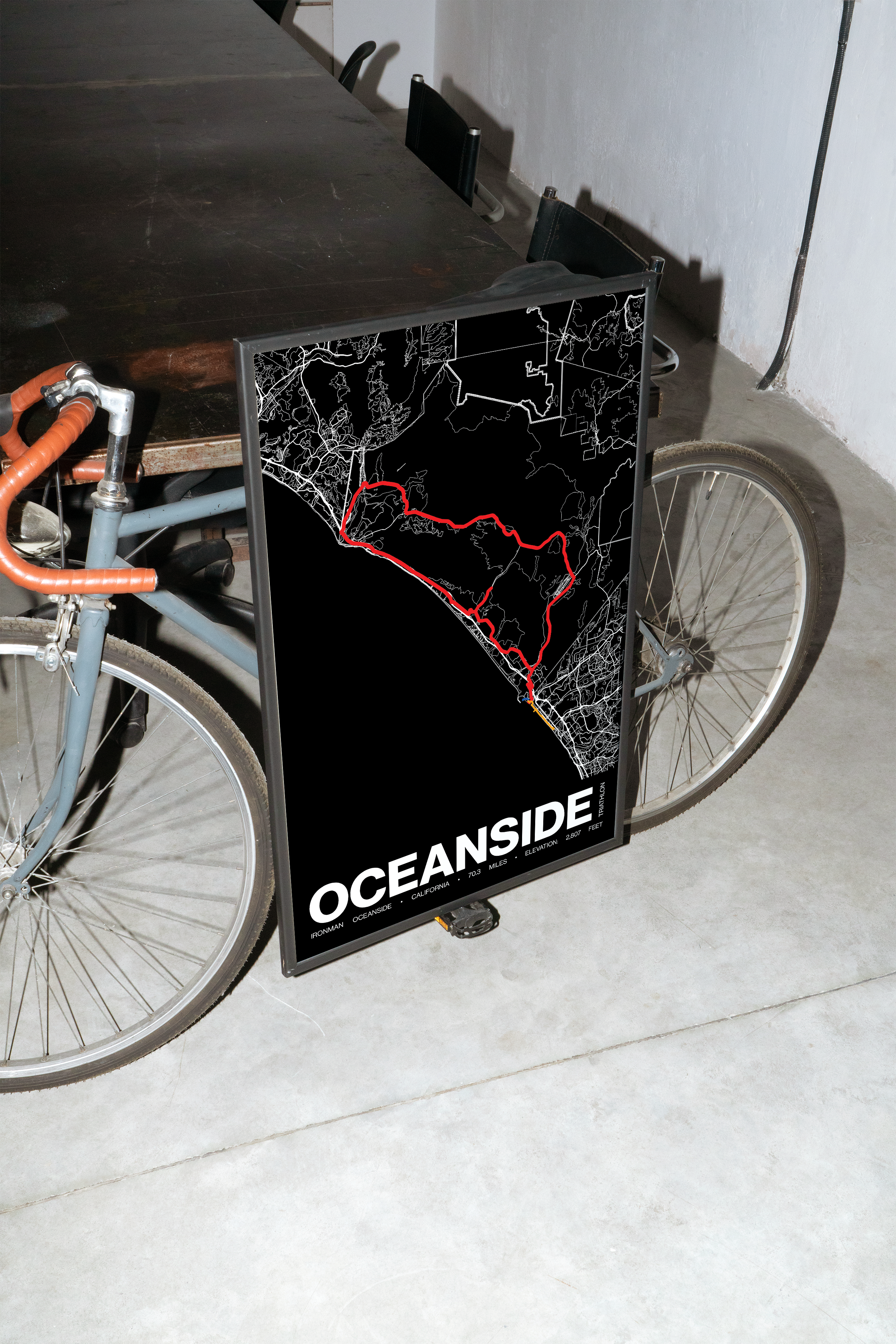 Ironman 70.3 Oceanside Poster - Grid Style