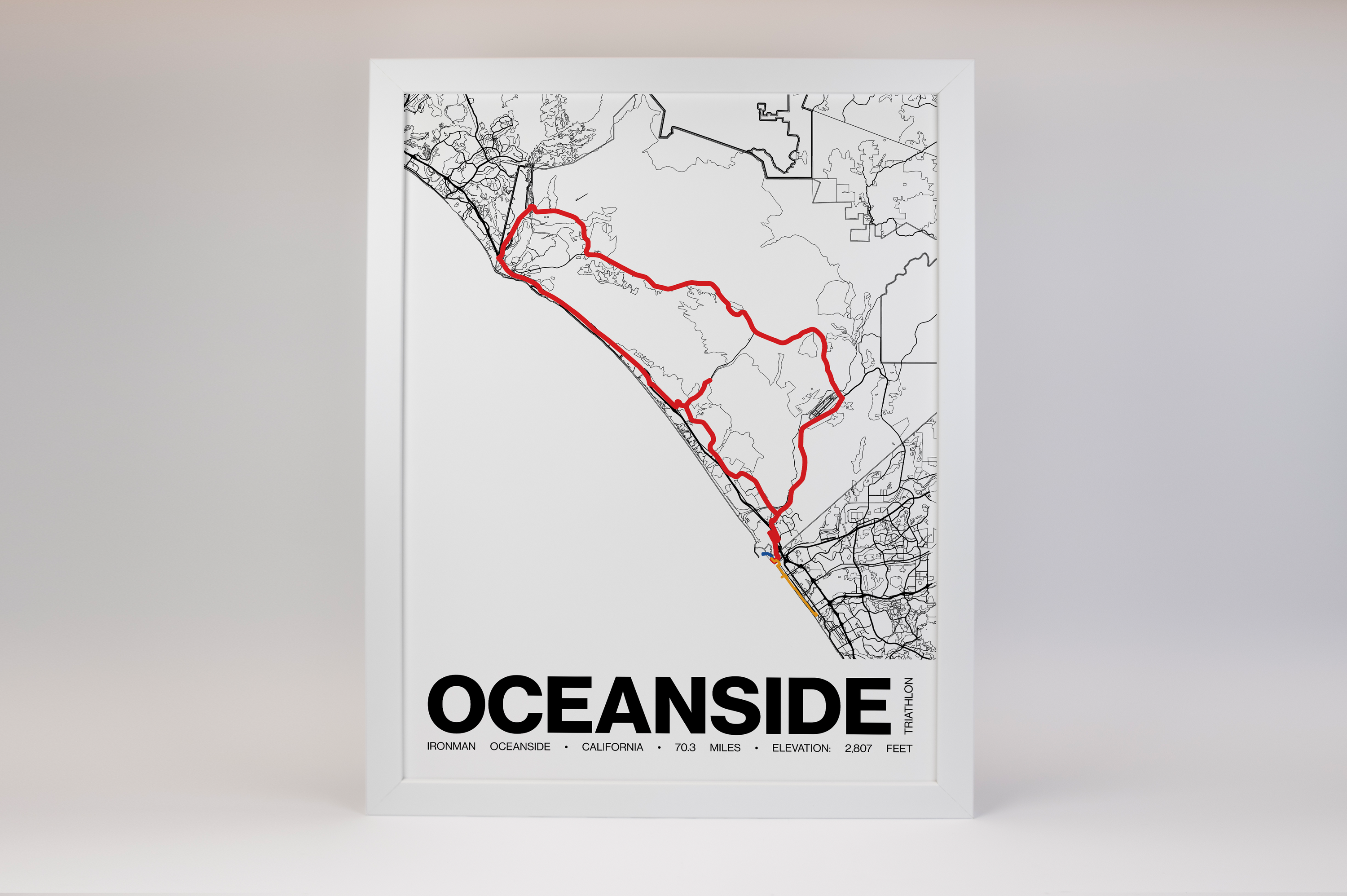 Ironman 70.3 Oceanside Poster - Grid Style
