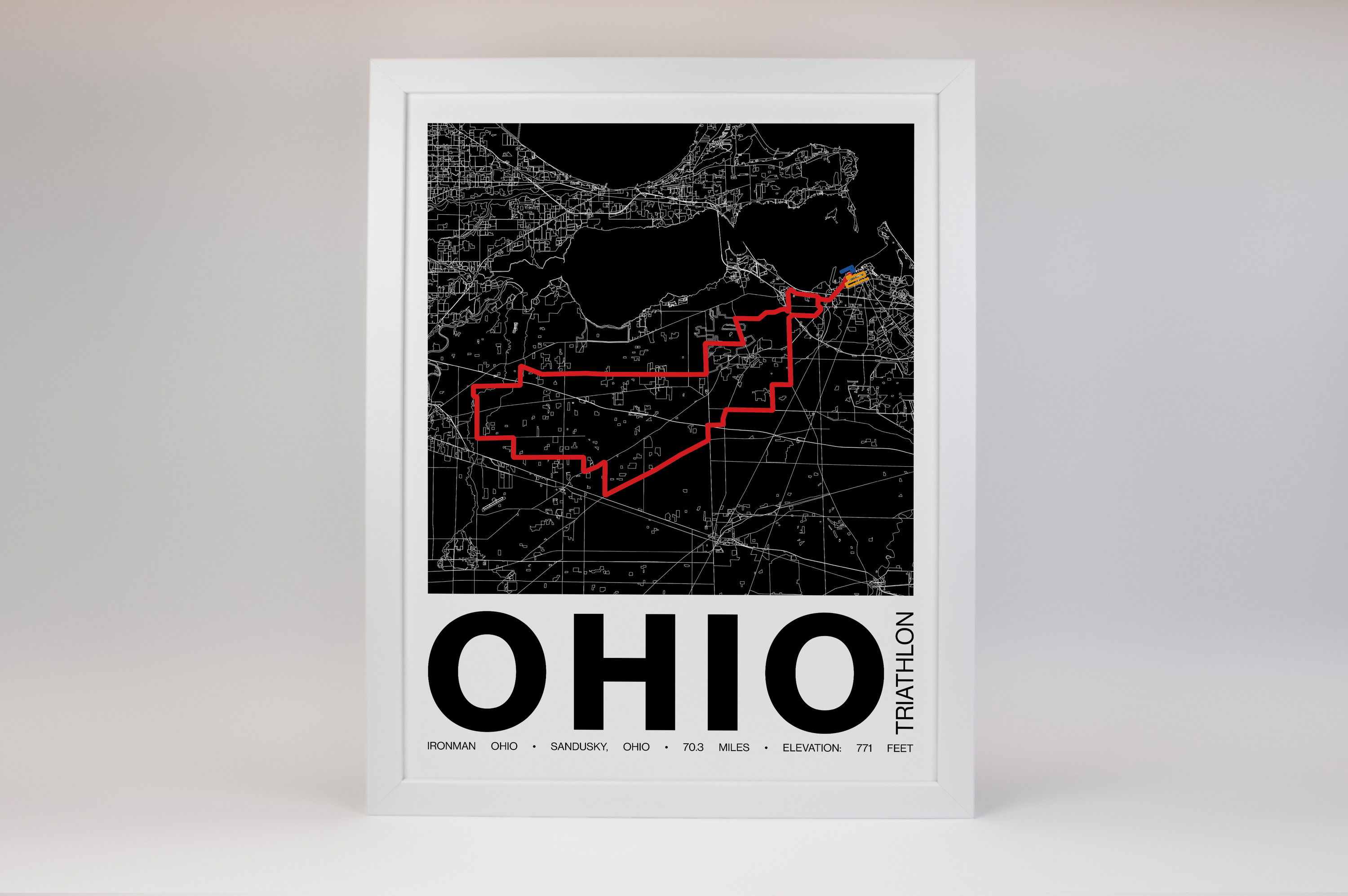 Ironman 70.3 Ohio Poster - Grid Style